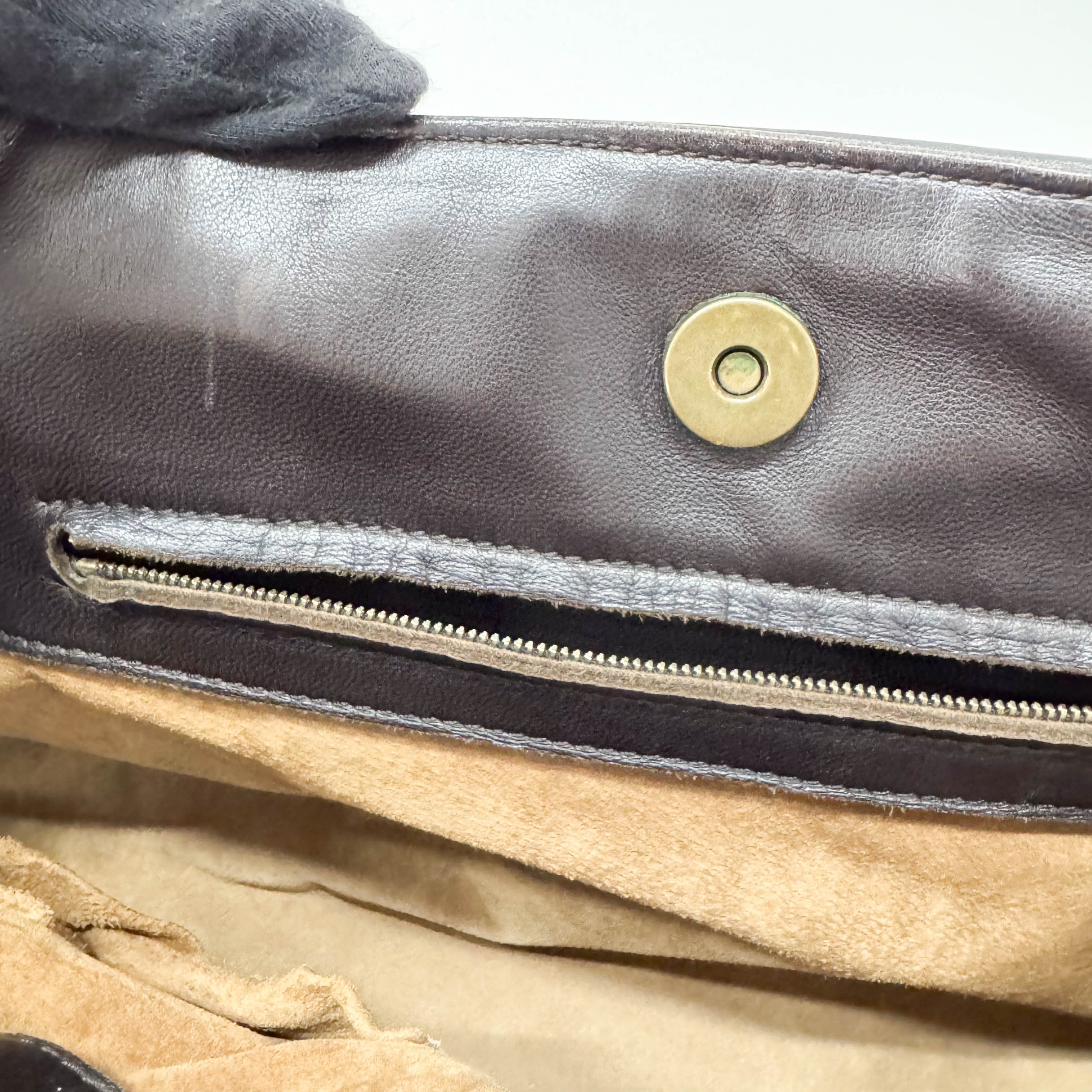 Intrecciato Brown Leather Shoulder Bag