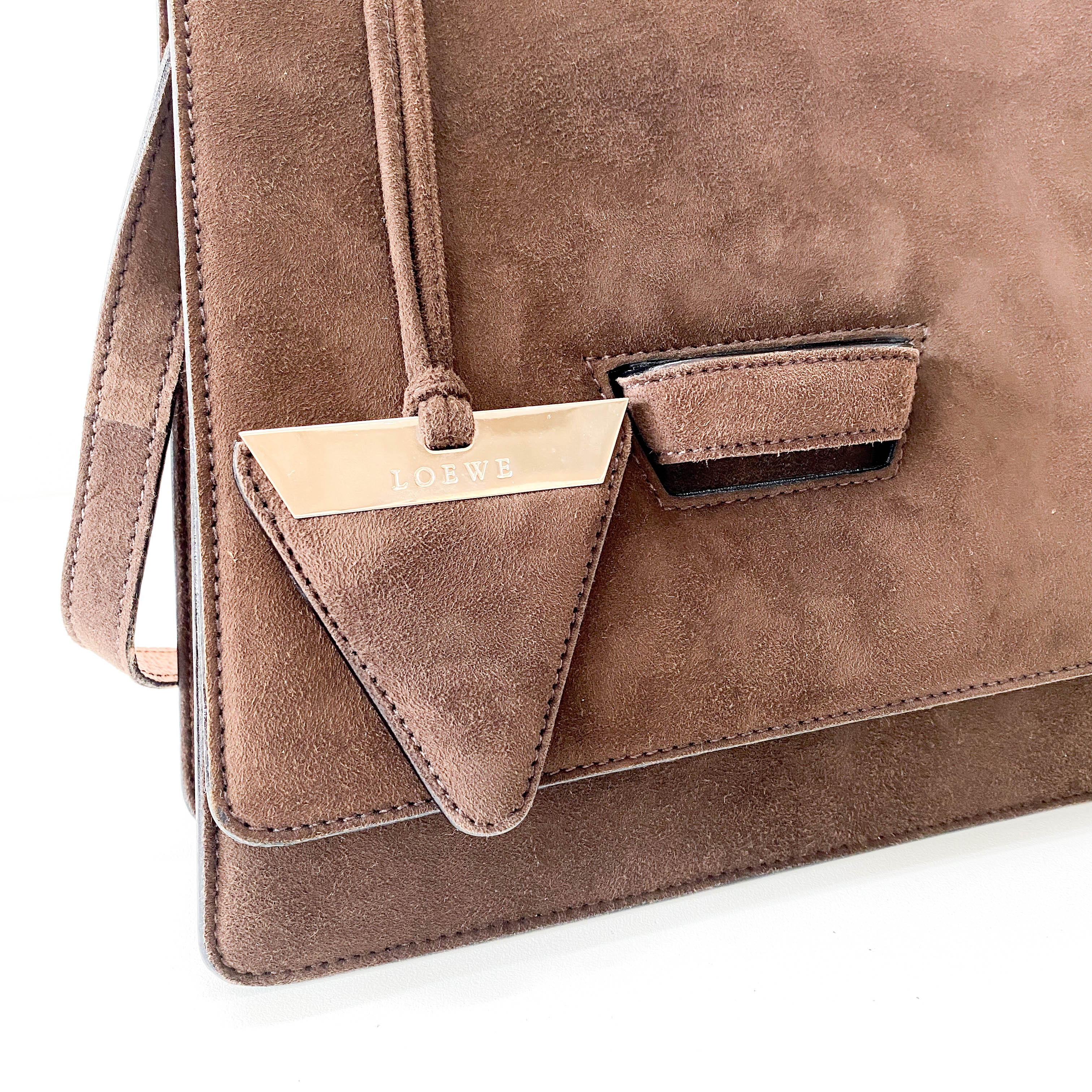 Barcelona Brown Suede Handbag