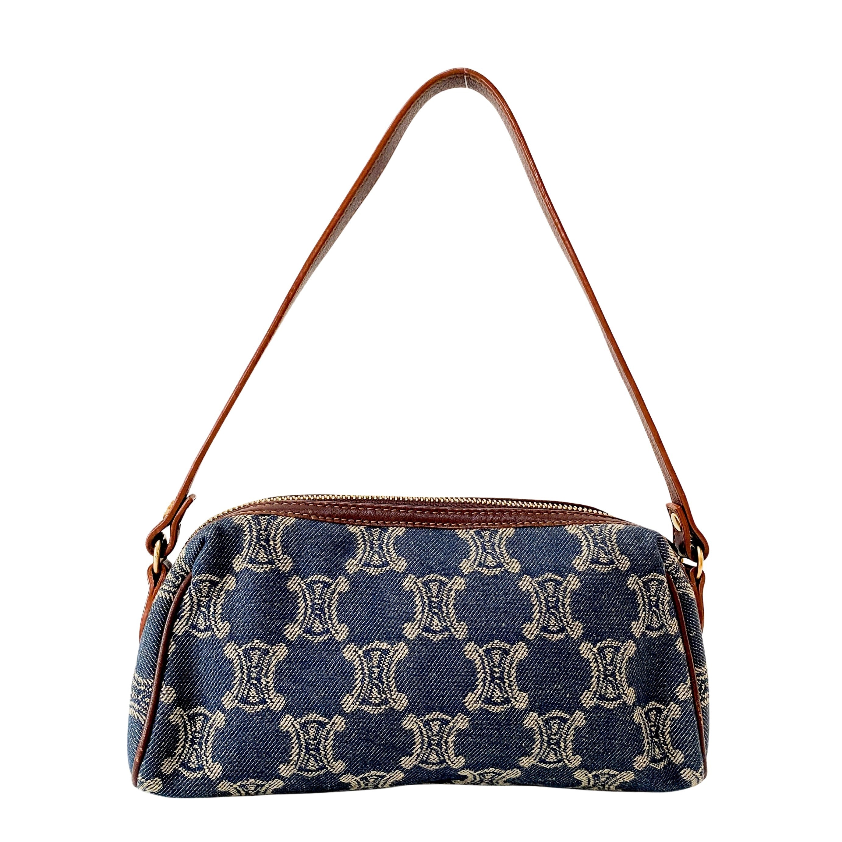 Macadam Triomphe Blue Denim Shoulder Bag