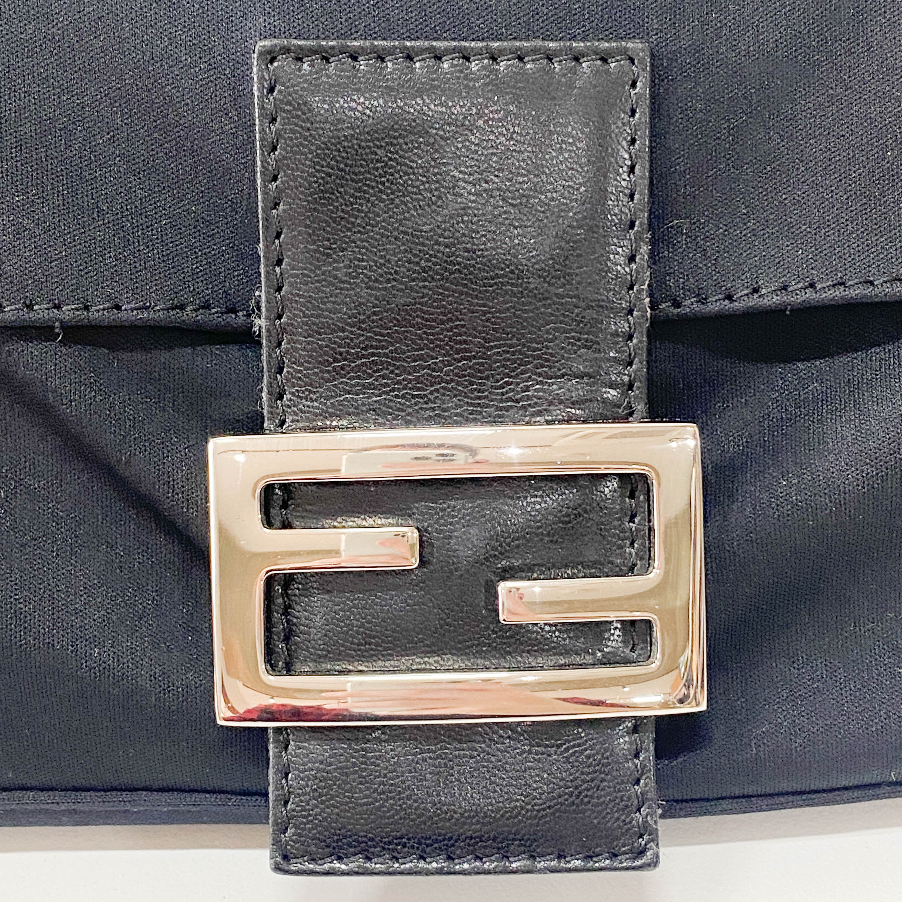 Baguette Black Cotton Canvas Bag