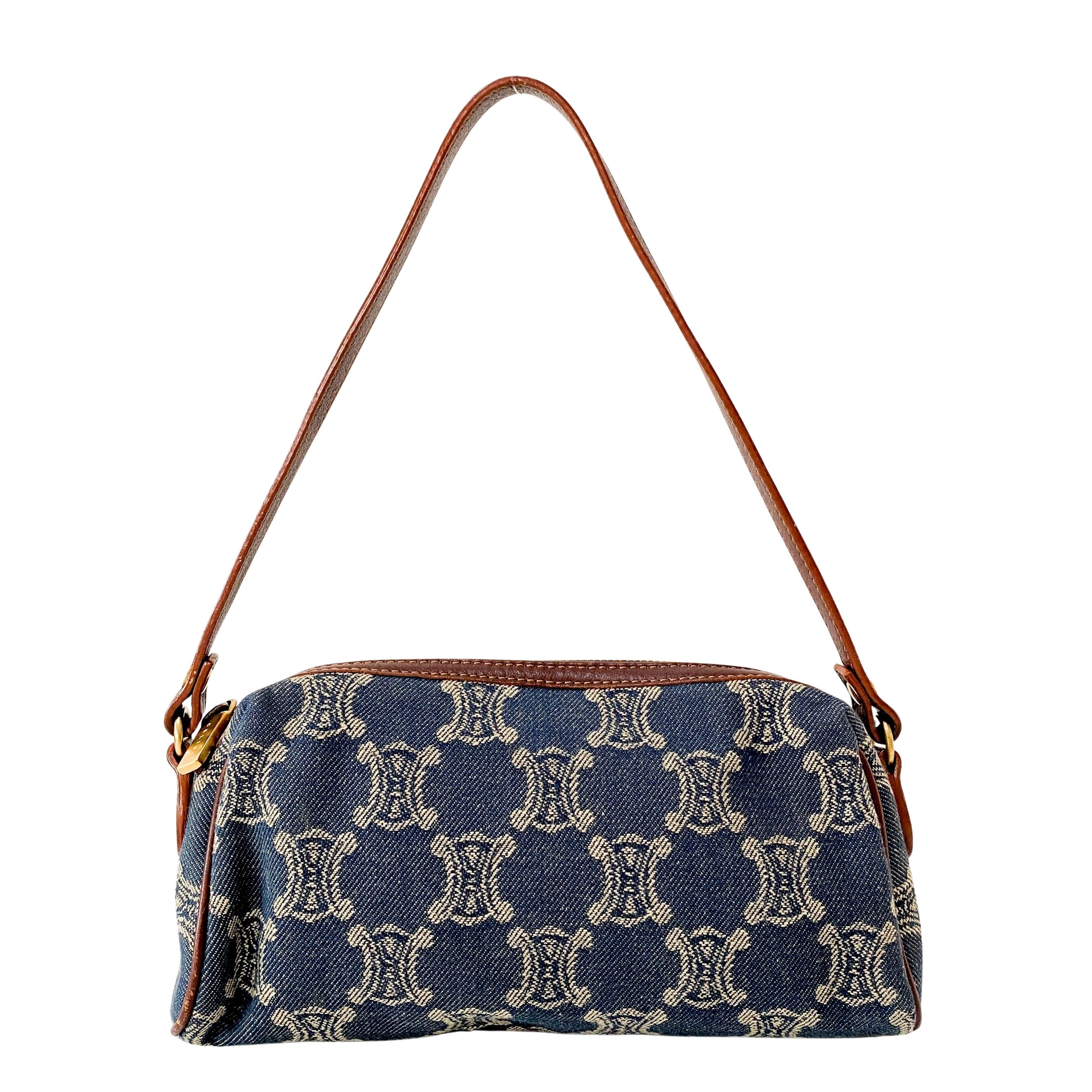 Macadam Triomphe Blue Denim Shoulder Bag