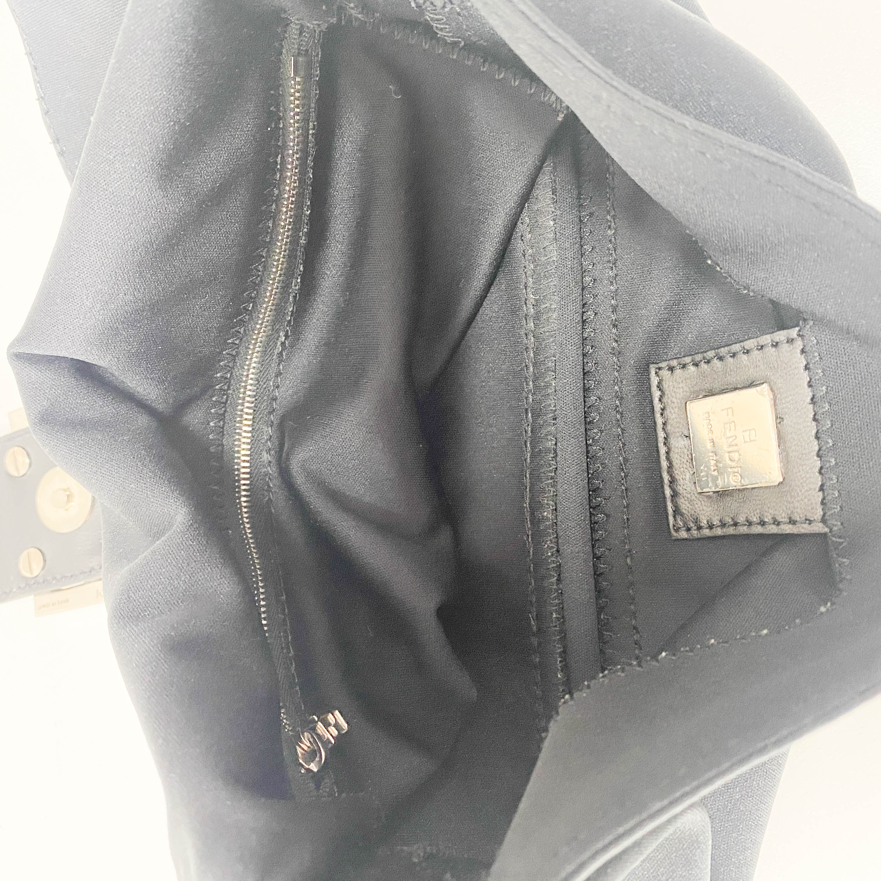 Baguette Black Cotton Canvas Bag