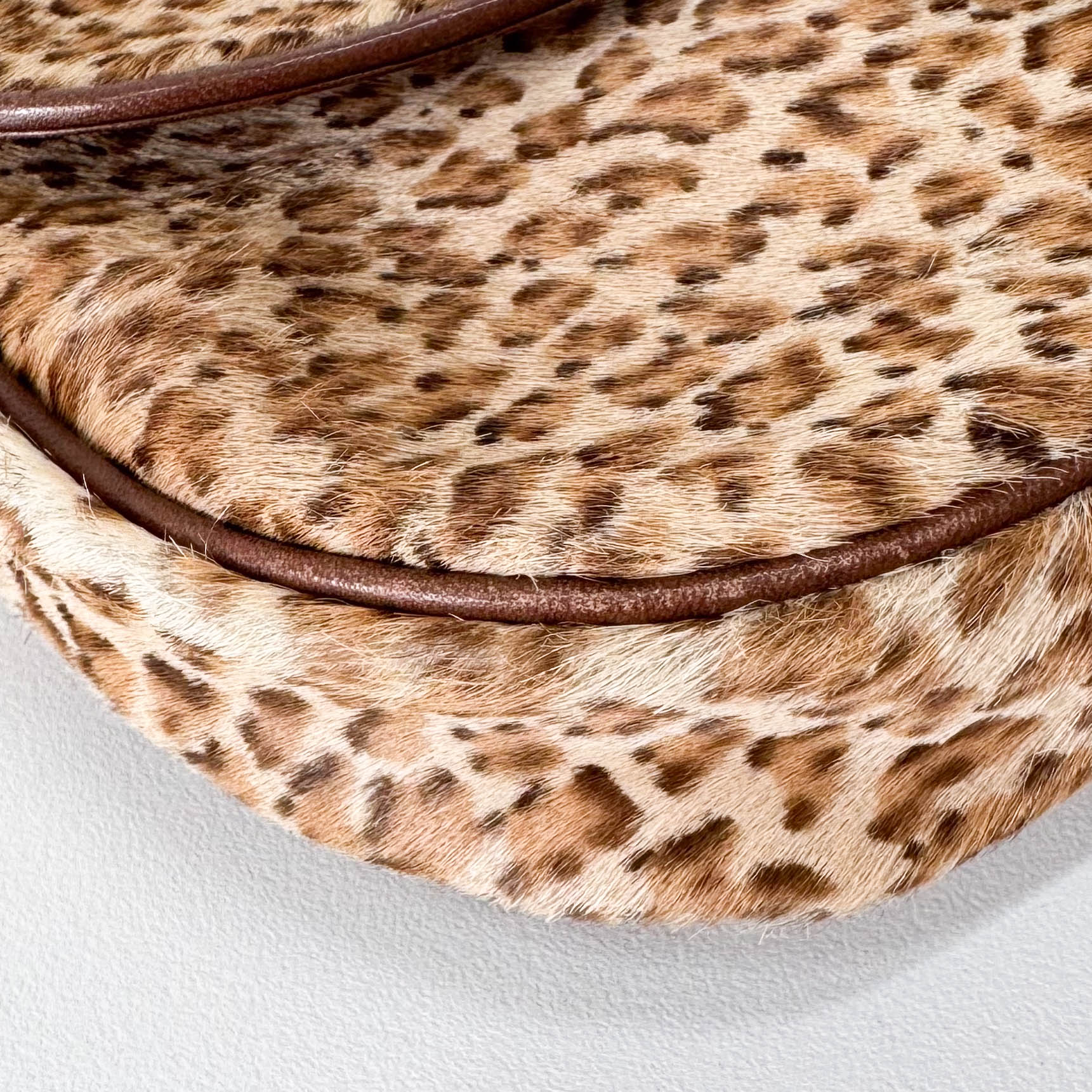 Leopard Print Pony Hair Chain Strap Mini Shoulder Bag