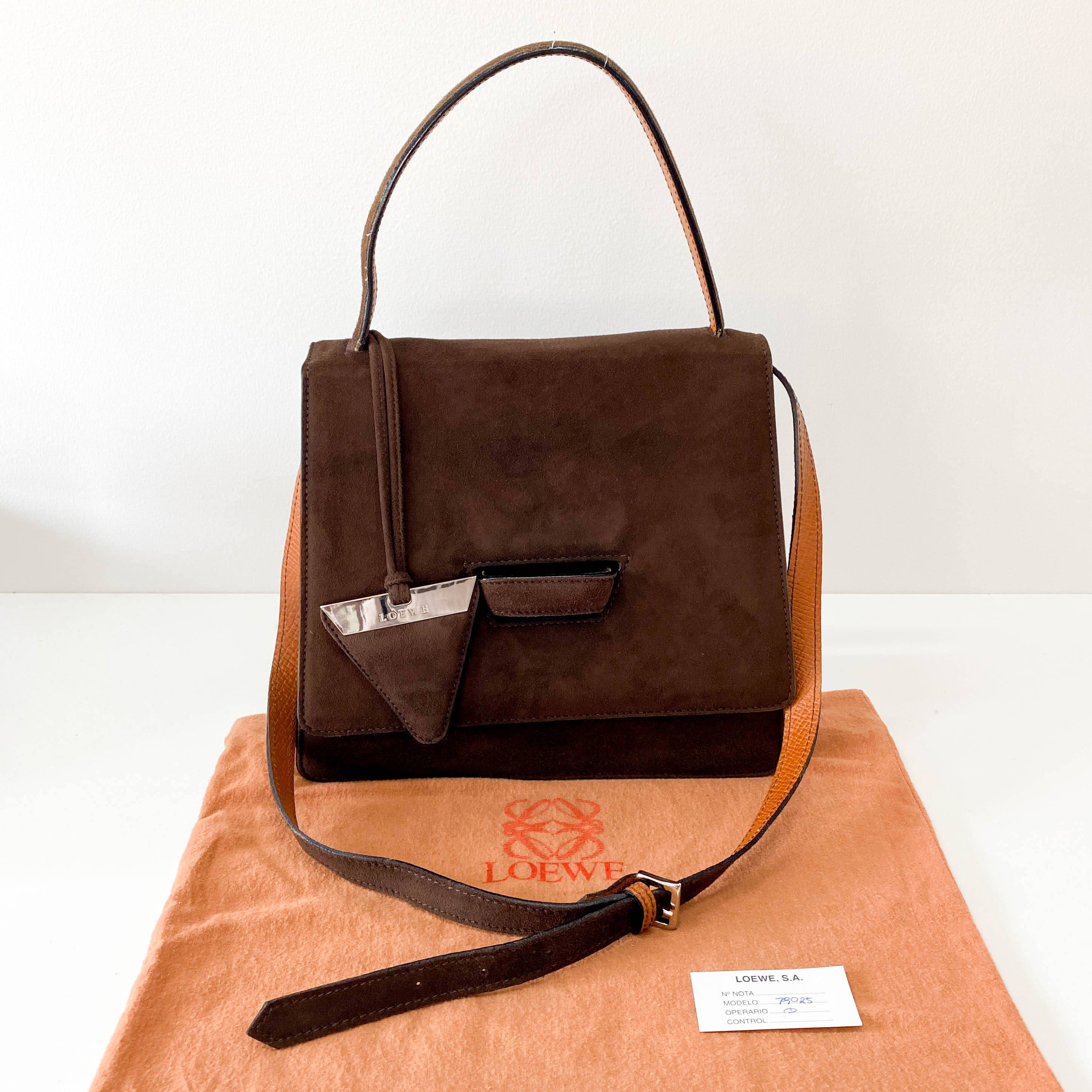 Barcelona Brown Suede Handbag
