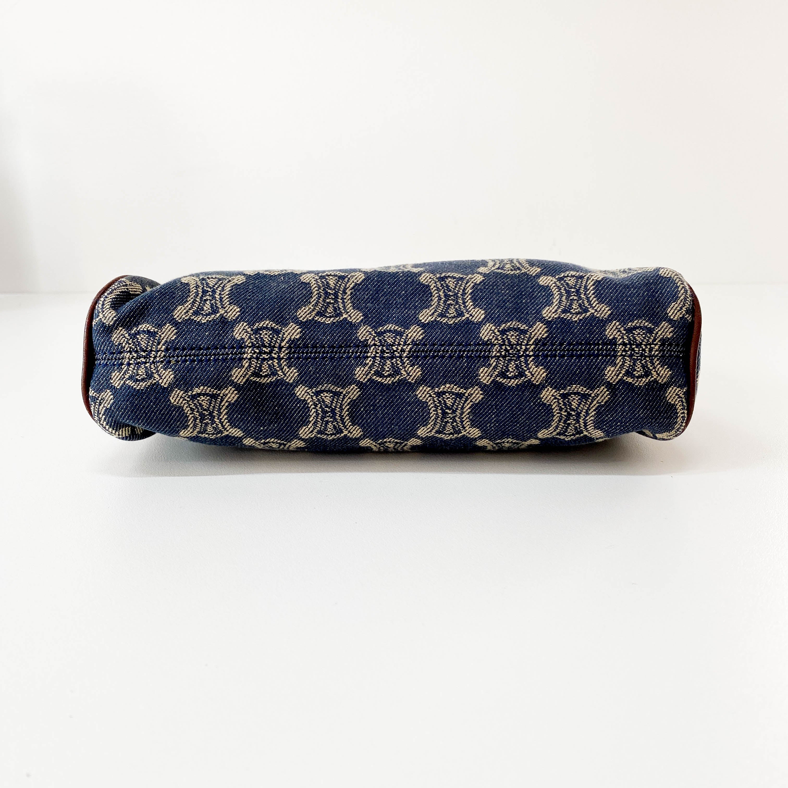 Macadam Triomphe Blue Denim Shoulder Bag