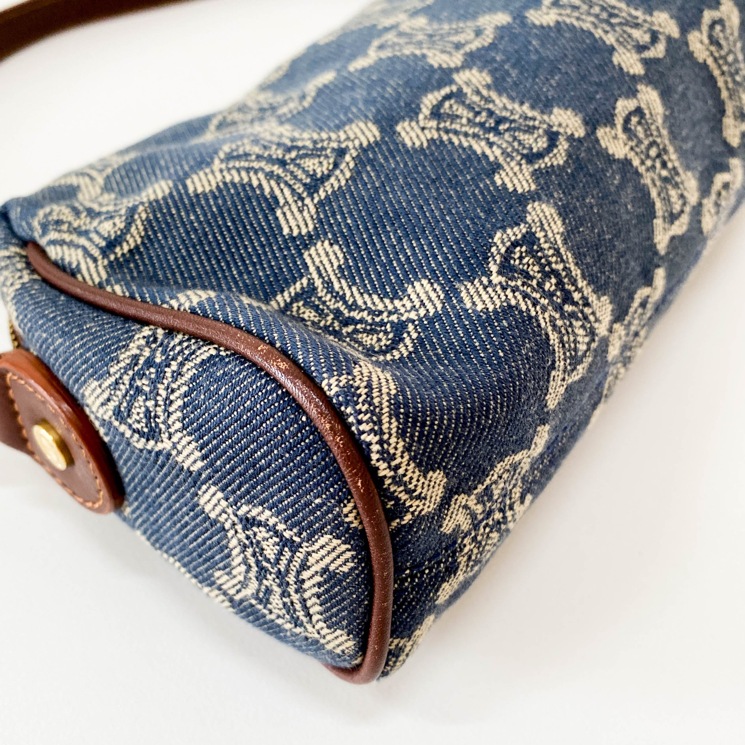 Macadam Triomphe Blue Denim Shoulder Bag