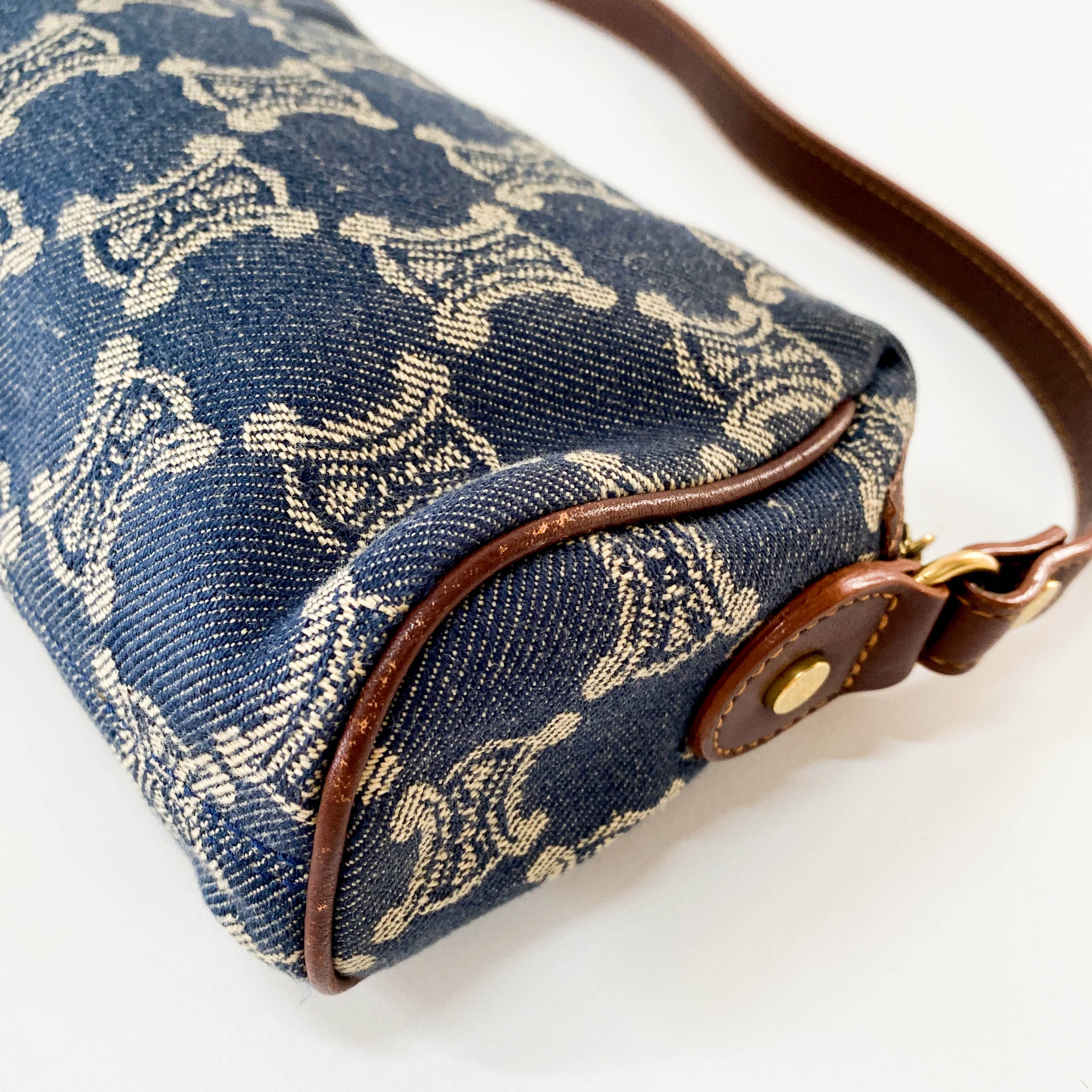 Macadam Triomphe Blue Denim Shoulder Bag