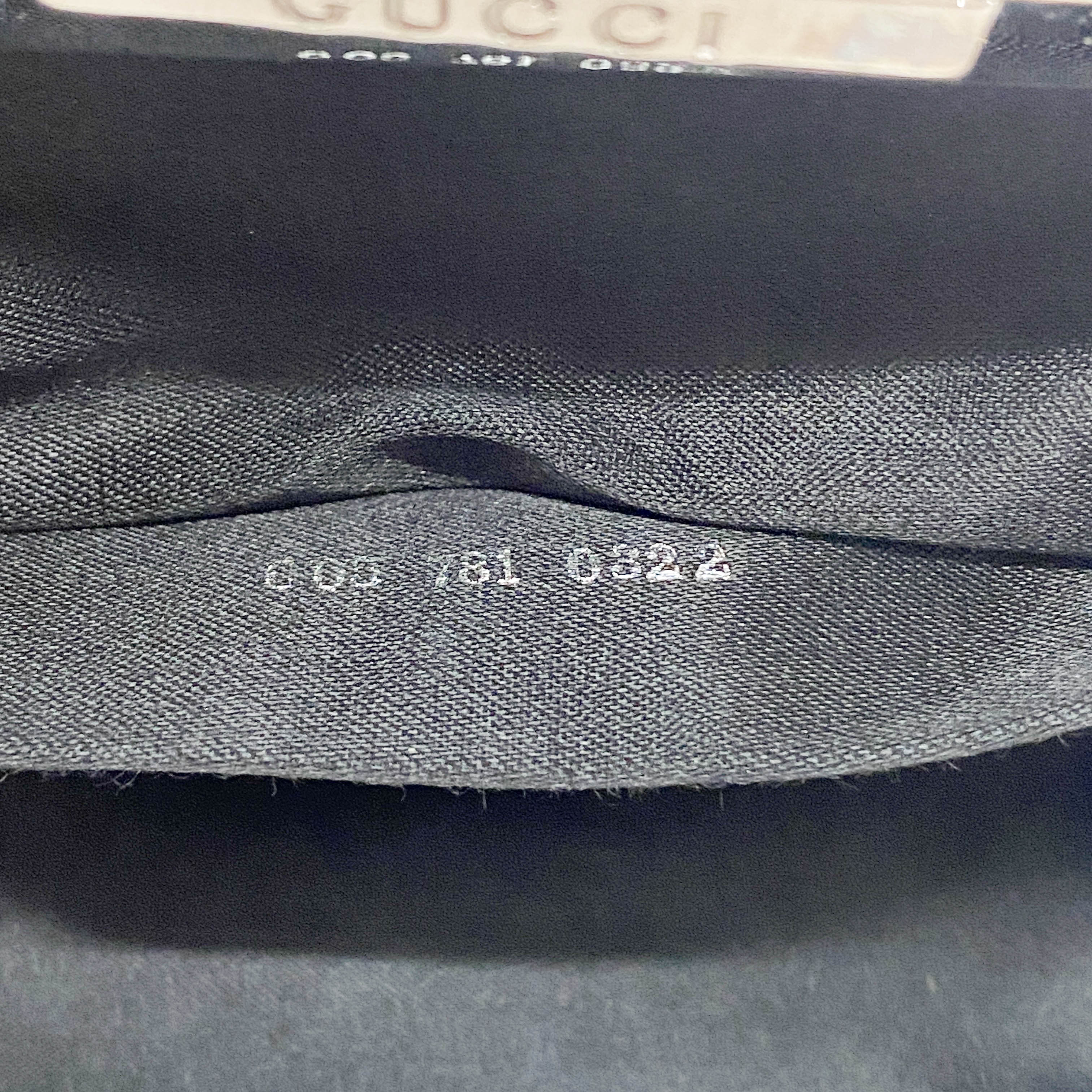 Bamboo Metal Handle Black Satin Bag