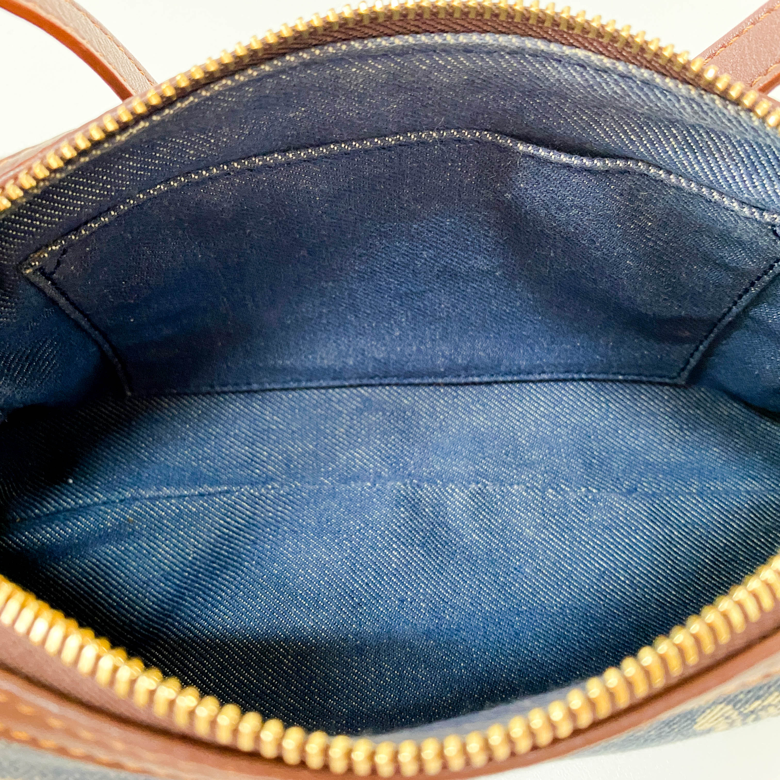 Macadam Triomphe Blue Denim Shoulder Bag