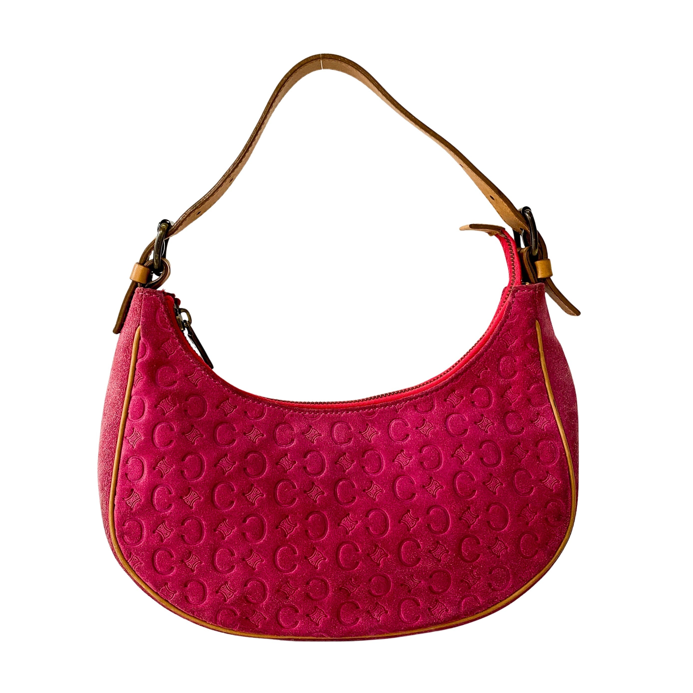 Suede Pink C Macadam Shoulder Bag