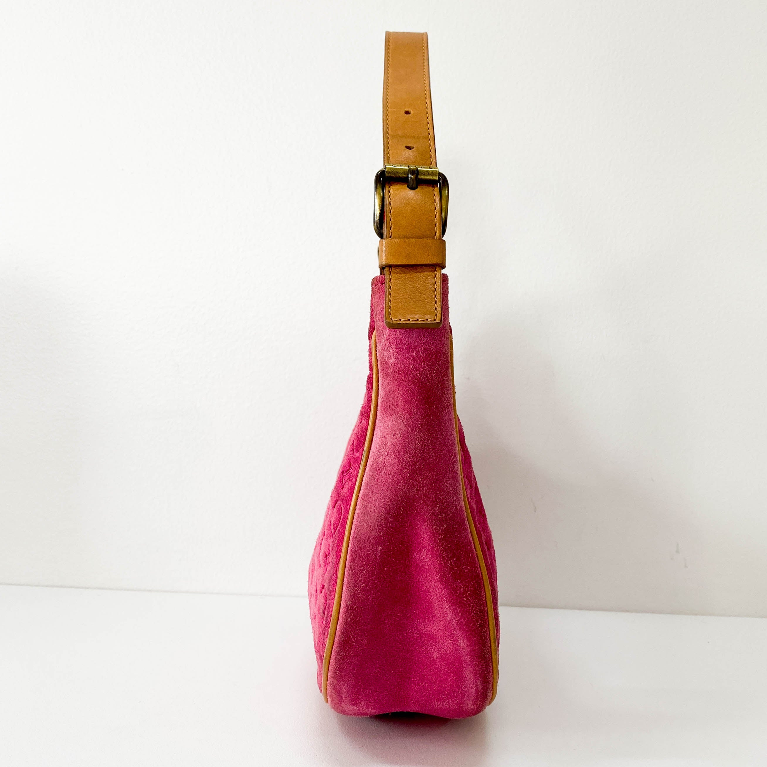 CELINE Suede Pink C Macadam Shoulder Bag – HIVE PRELOVED