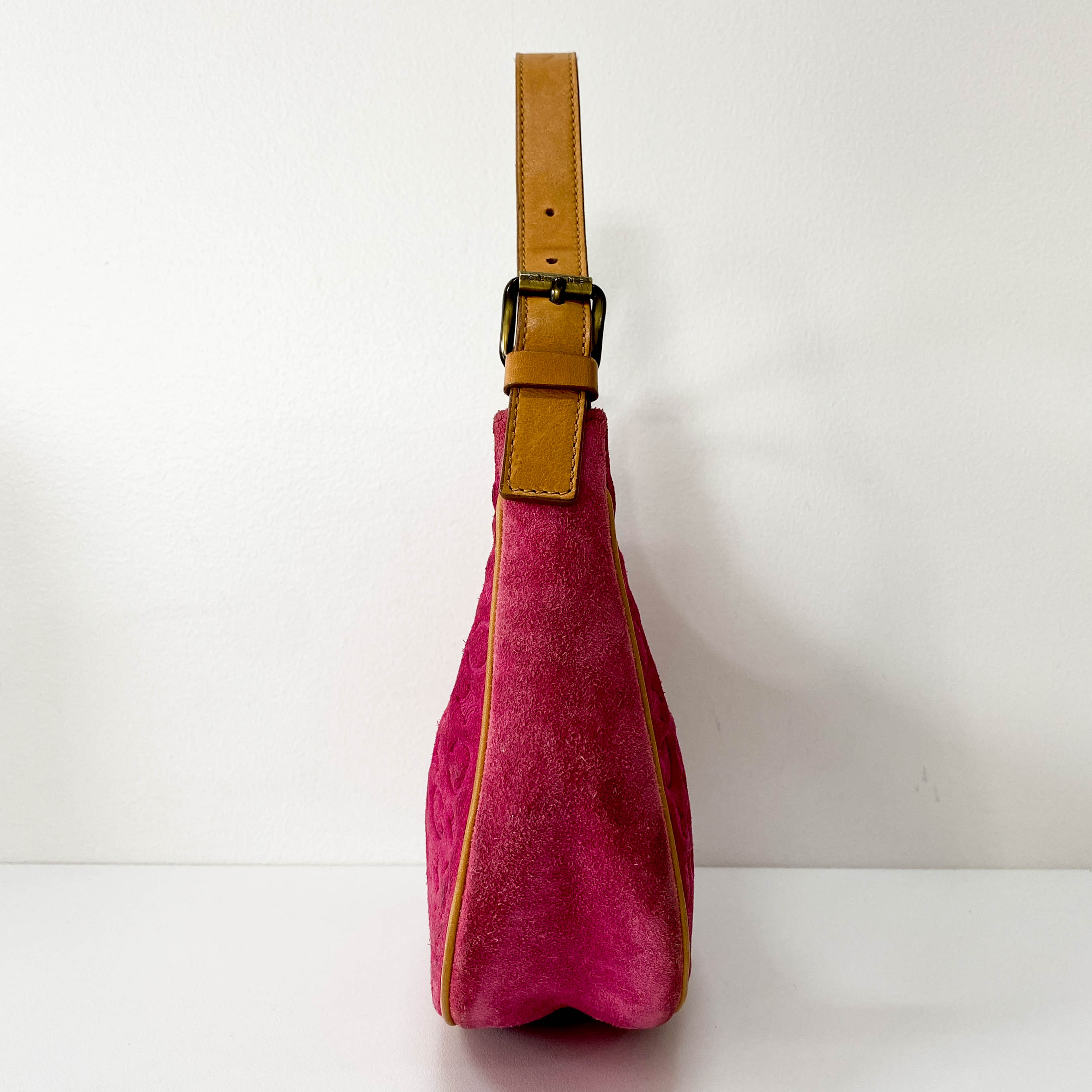 Suede Pink C Macadam Shoulder Bag