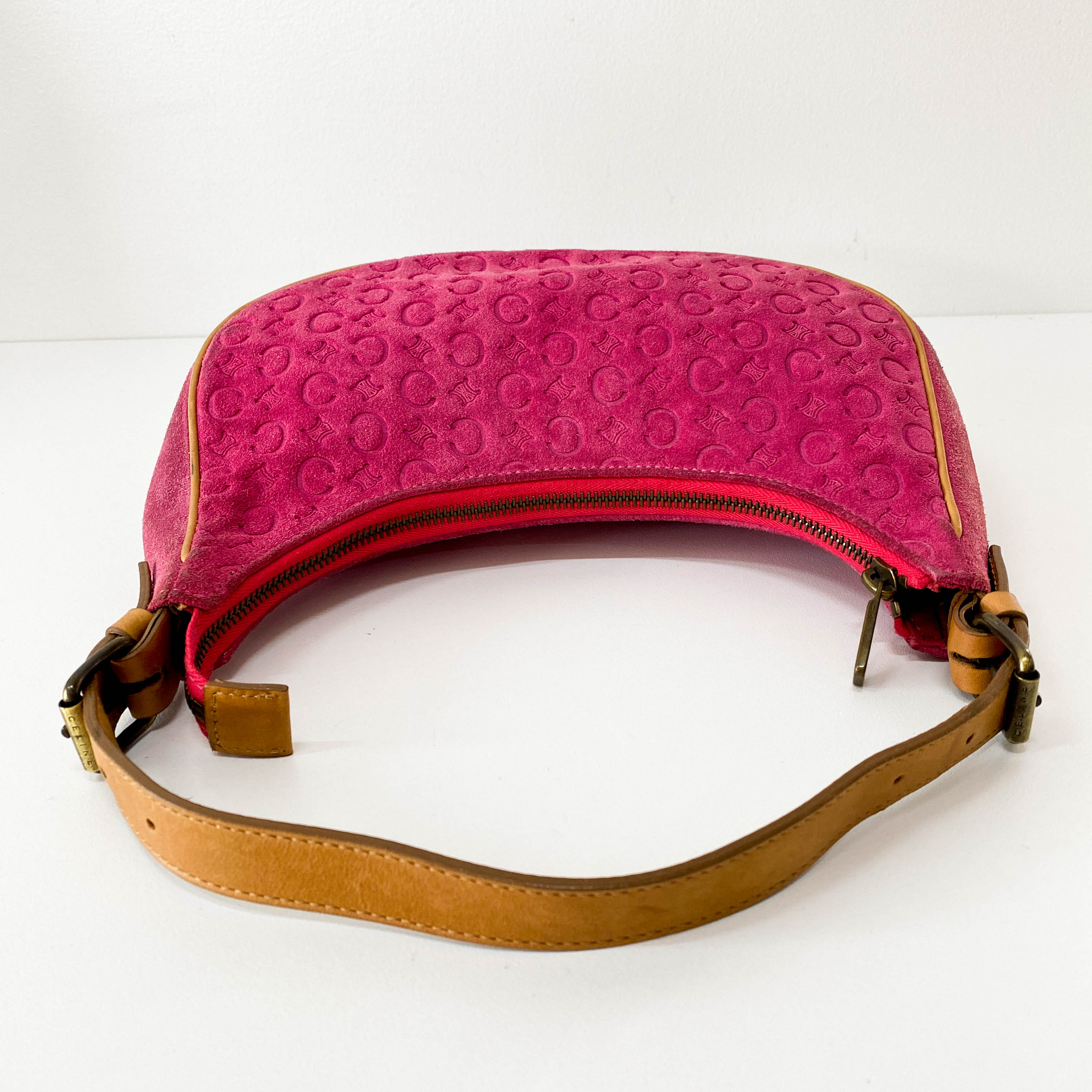 Suede Pink C Macadam Shoulder Bag