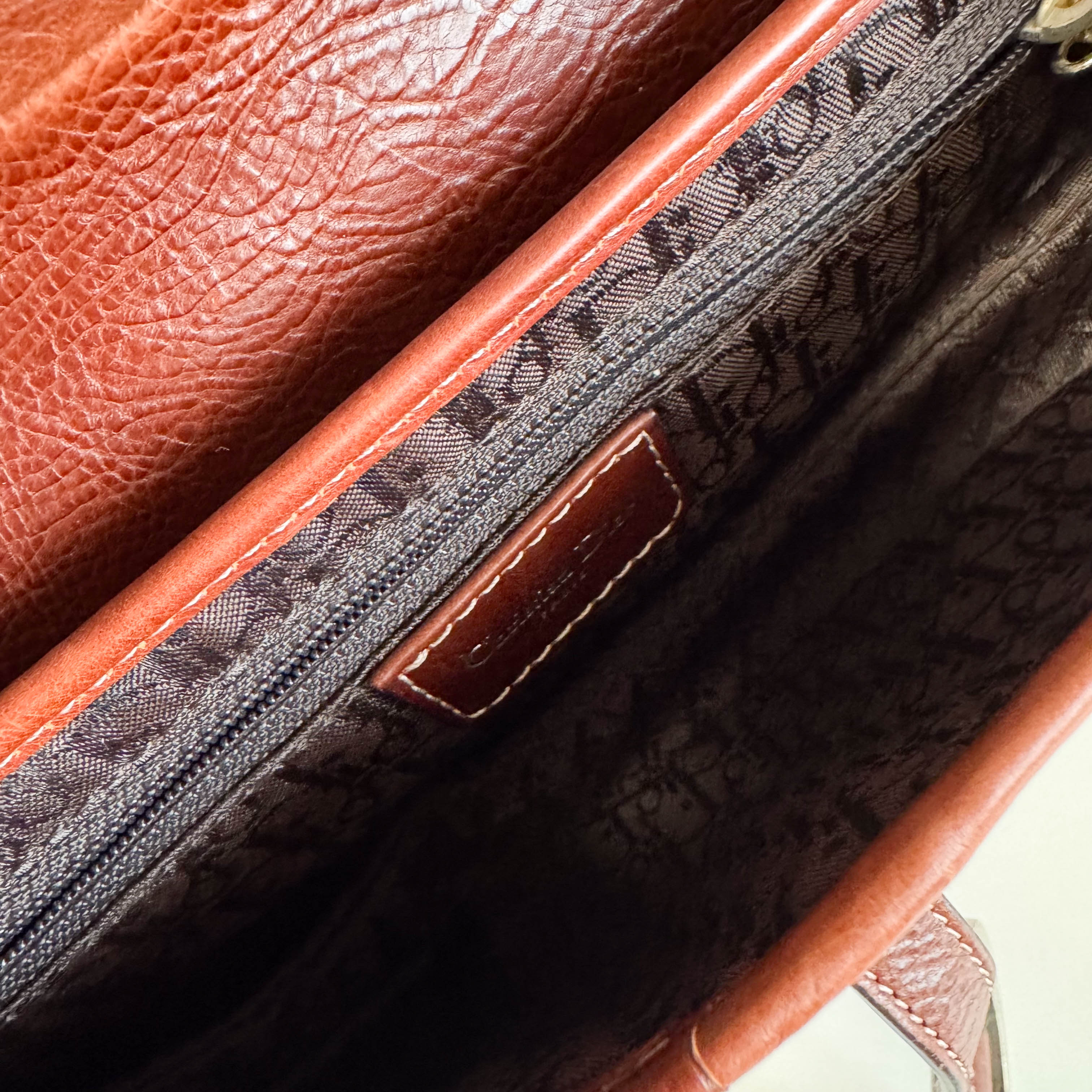 Limited Edition Saddle Brown Leather Flower Embroidered Shoulder Bag