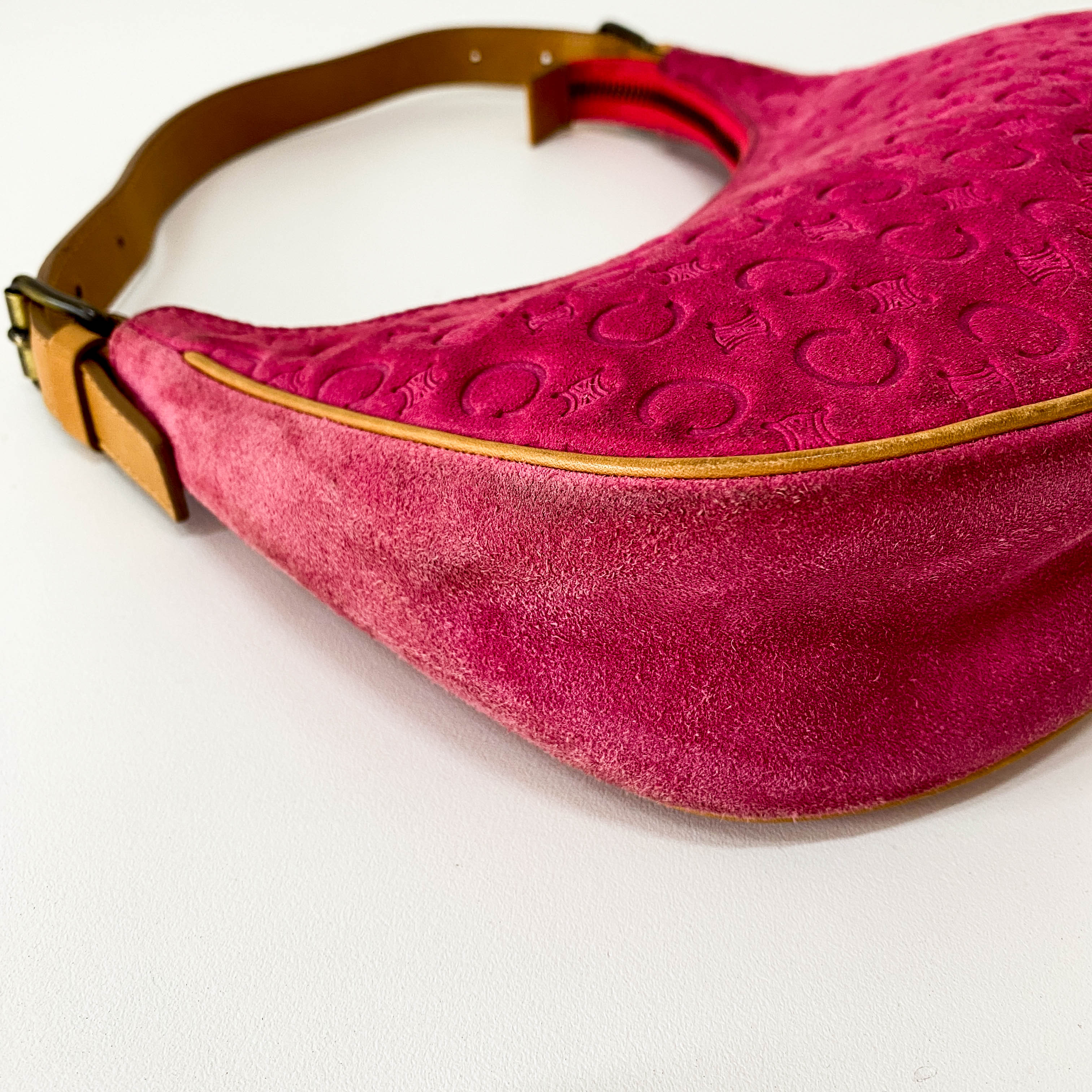 Suede Pink C Macadam Shoulder Bag