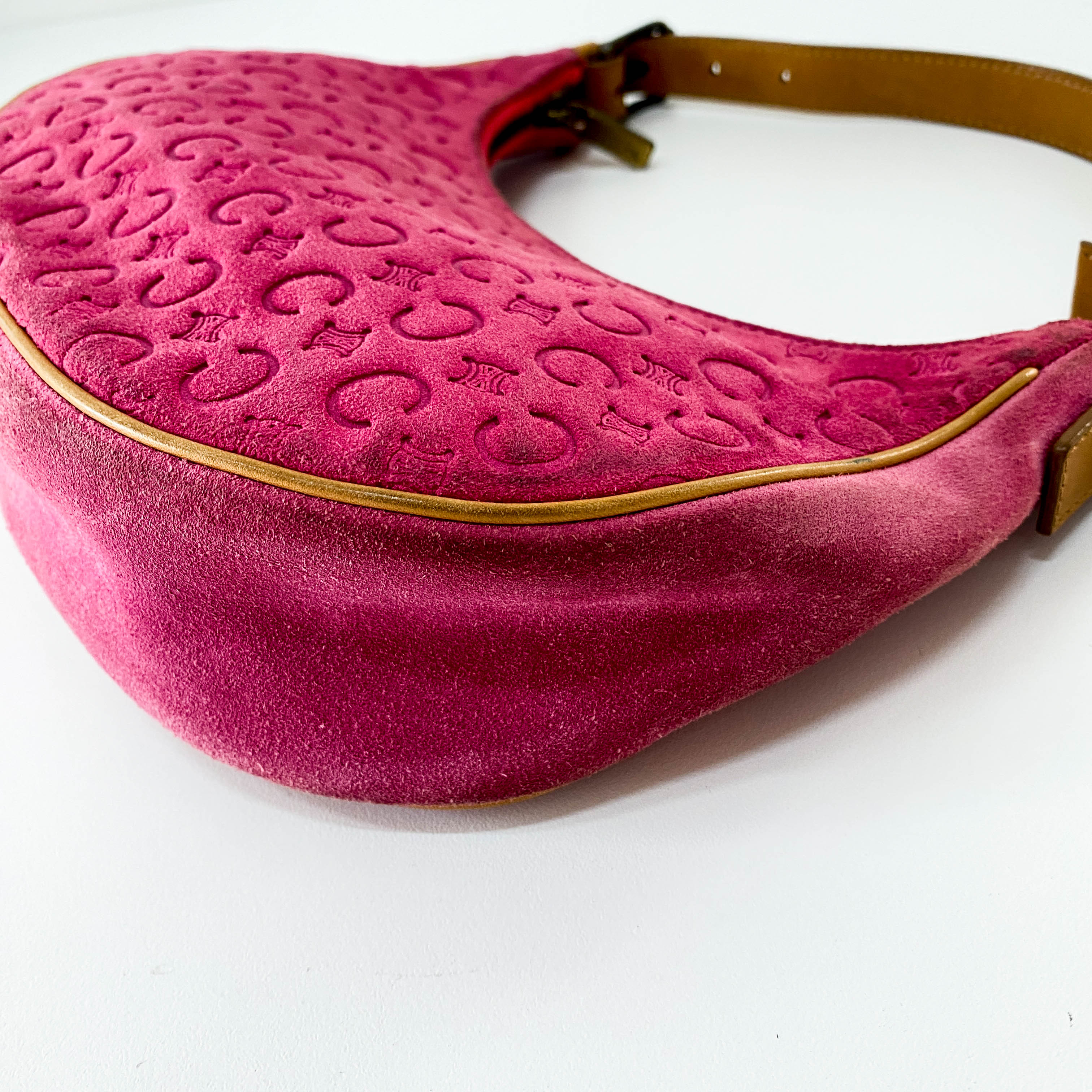 Suede Pink C Macadam Shoulder Bag