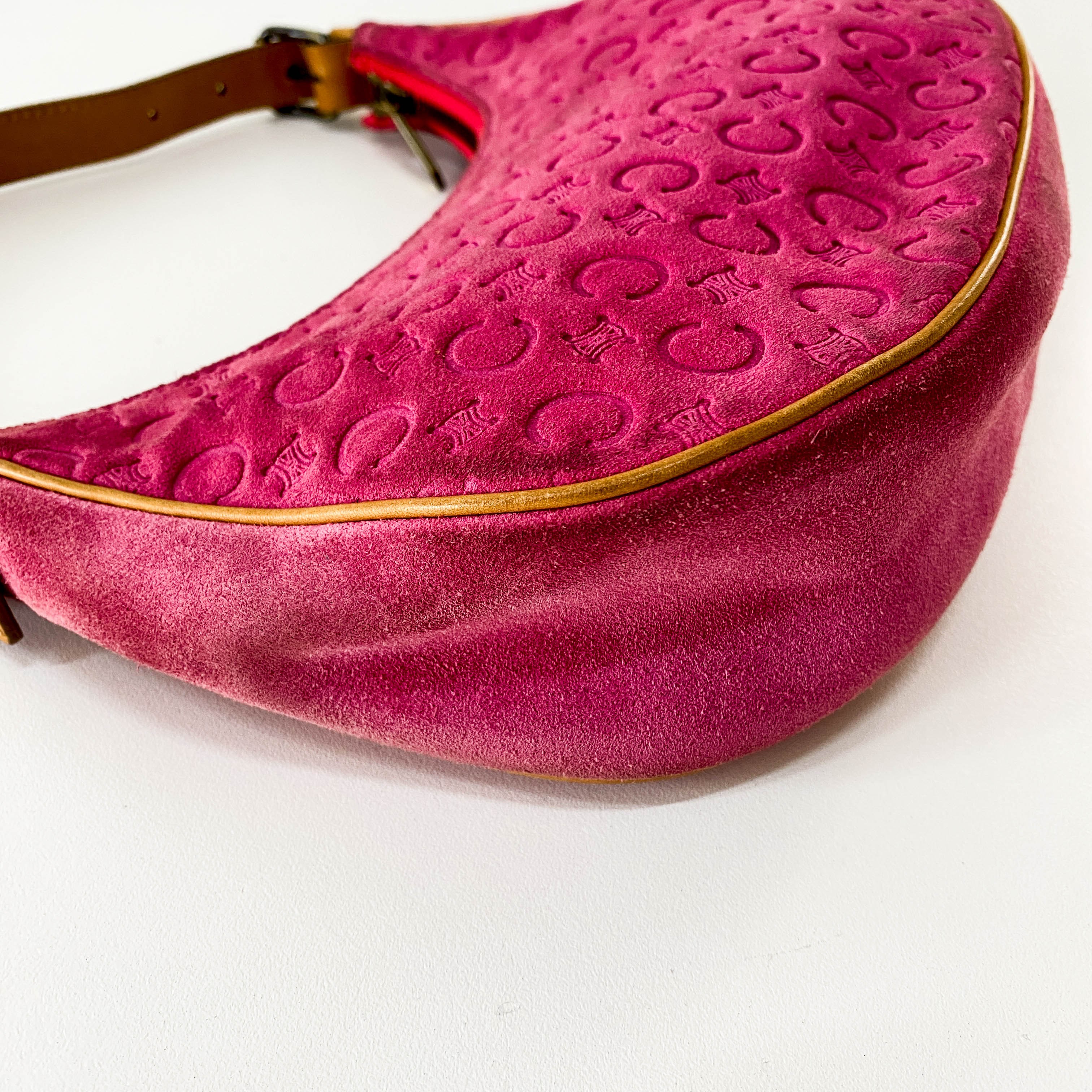 Suede Pink C Macadam Shoulder Bag