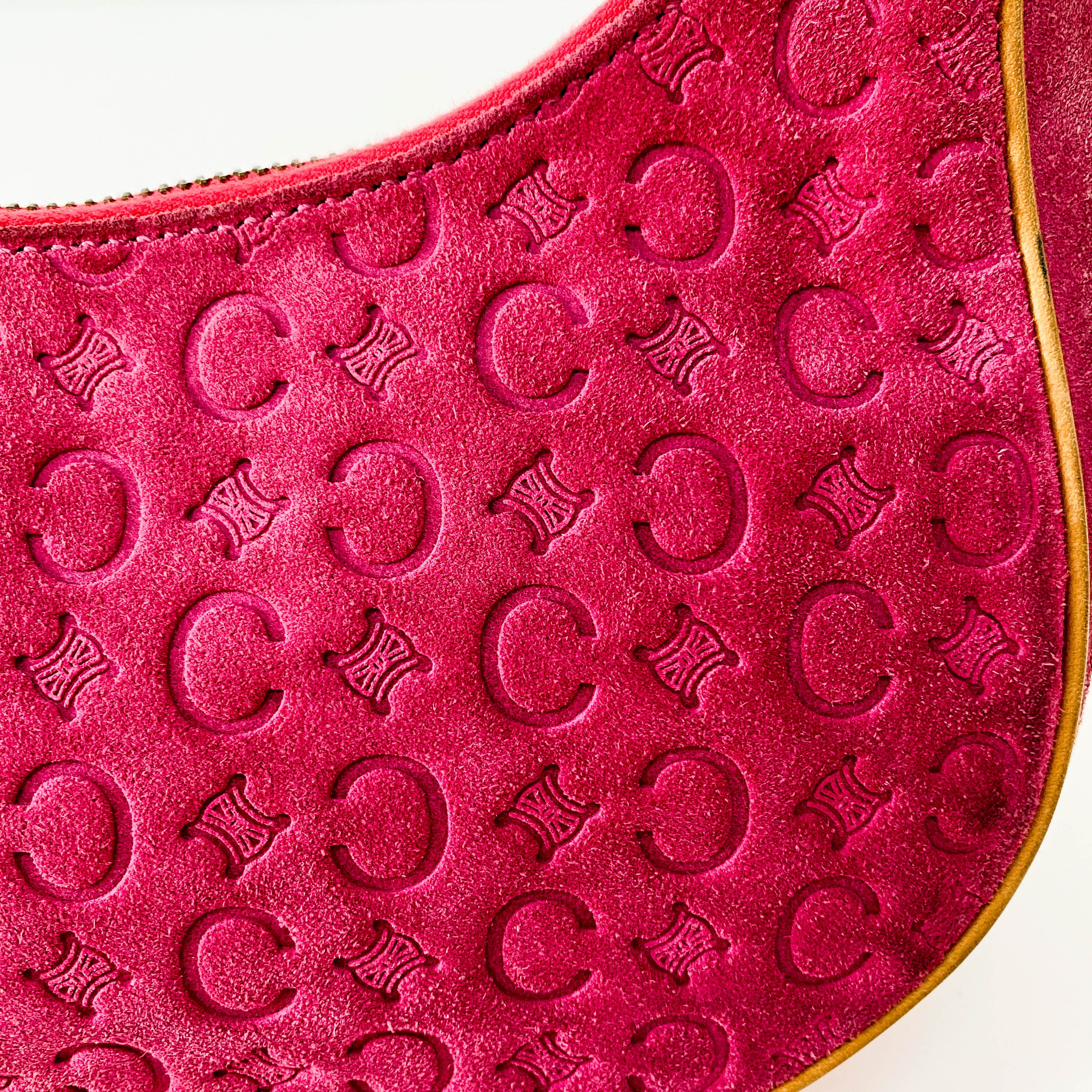 Suede Pink C Macadam Shoulder Bag