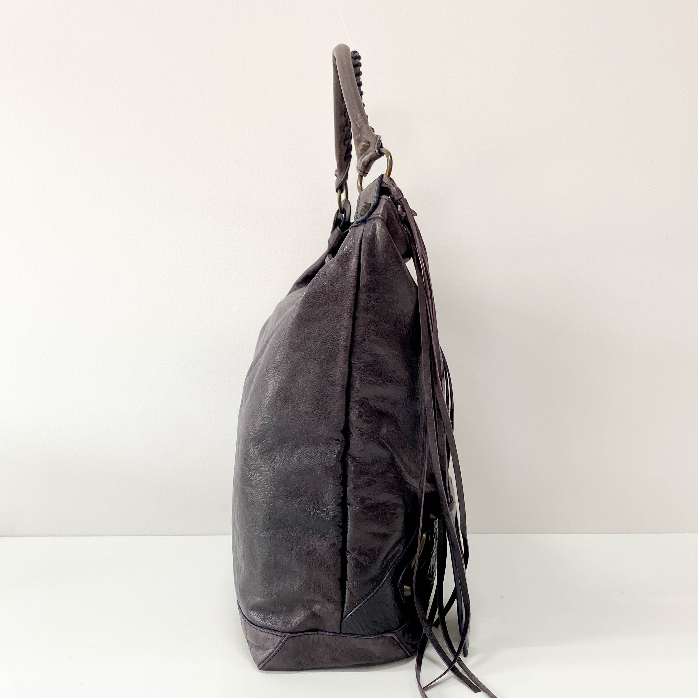 The Day Purple Leather Tote Bag