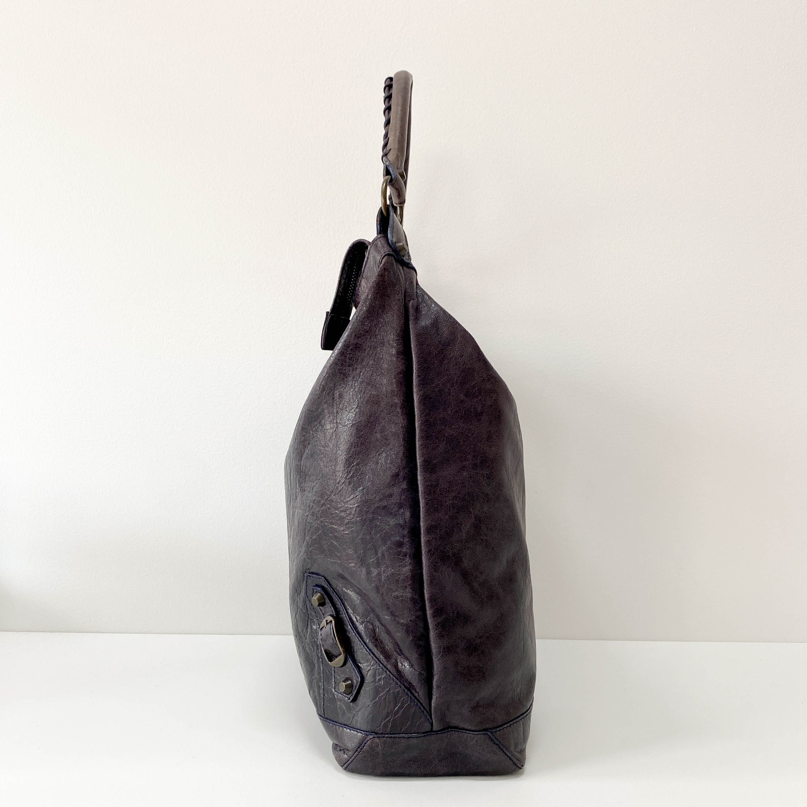 The Day Purple Leather Tote Bag