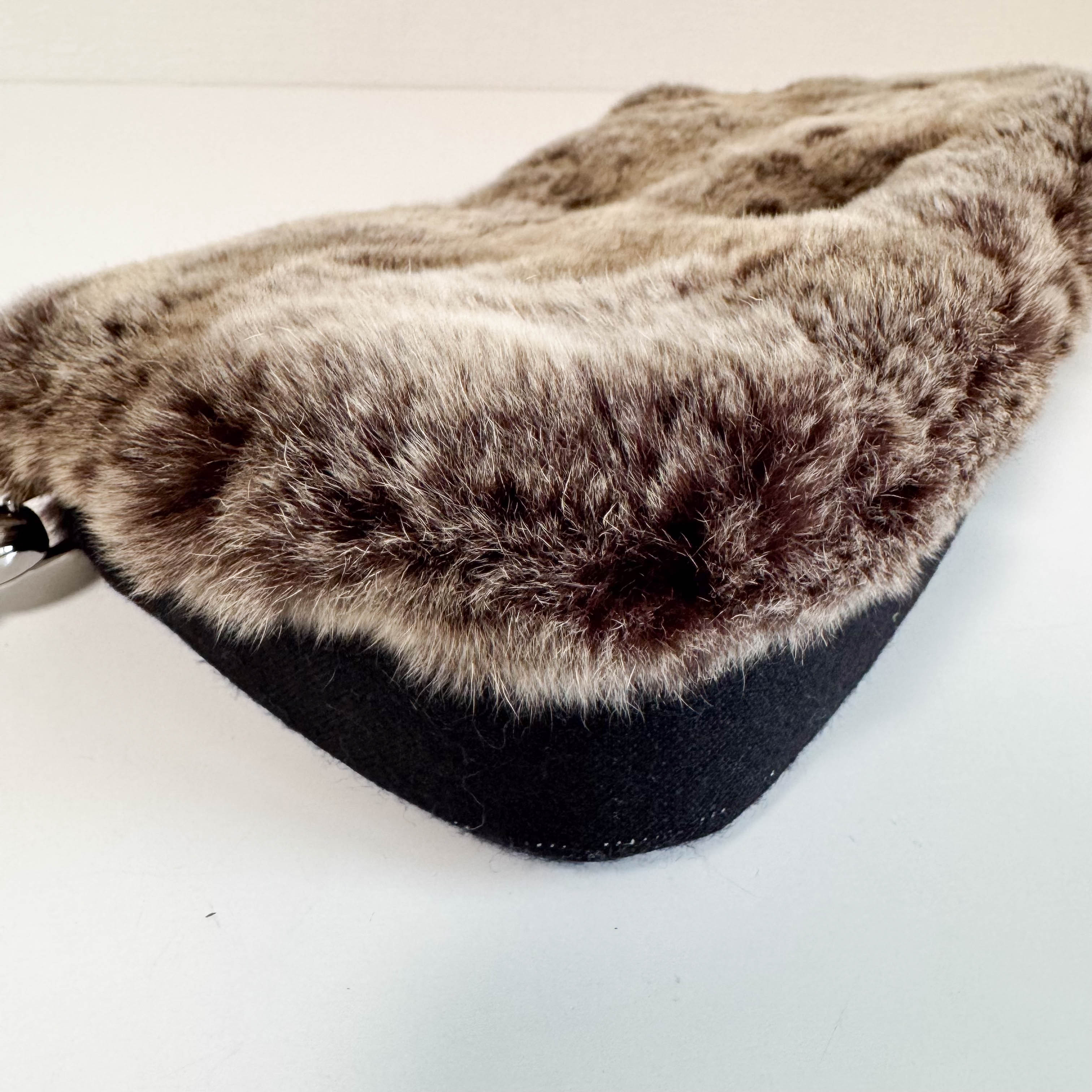 Malice Pearl Brown Fur Shoulder Bag