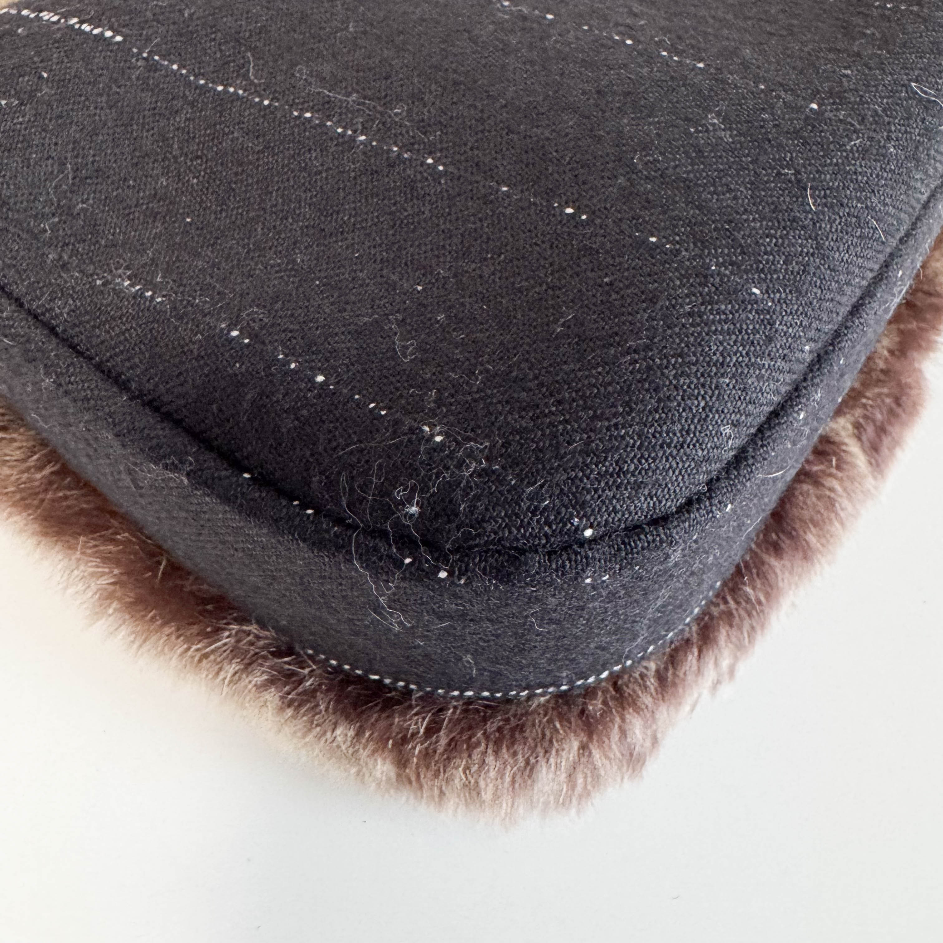 Malice Pearl Brown Fur Shoulder Bag