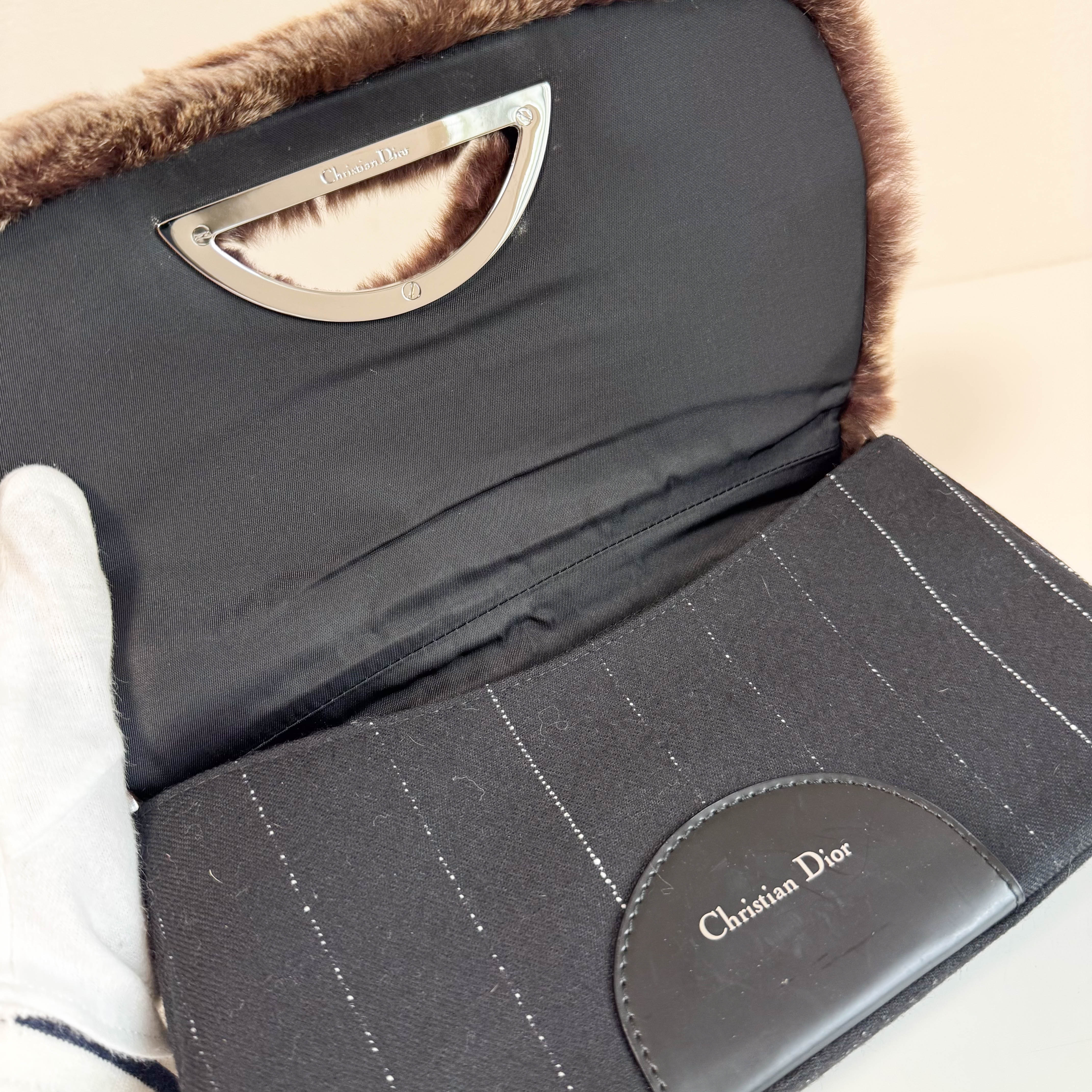 Malice Pearl Brown Fur Shoulder Bag