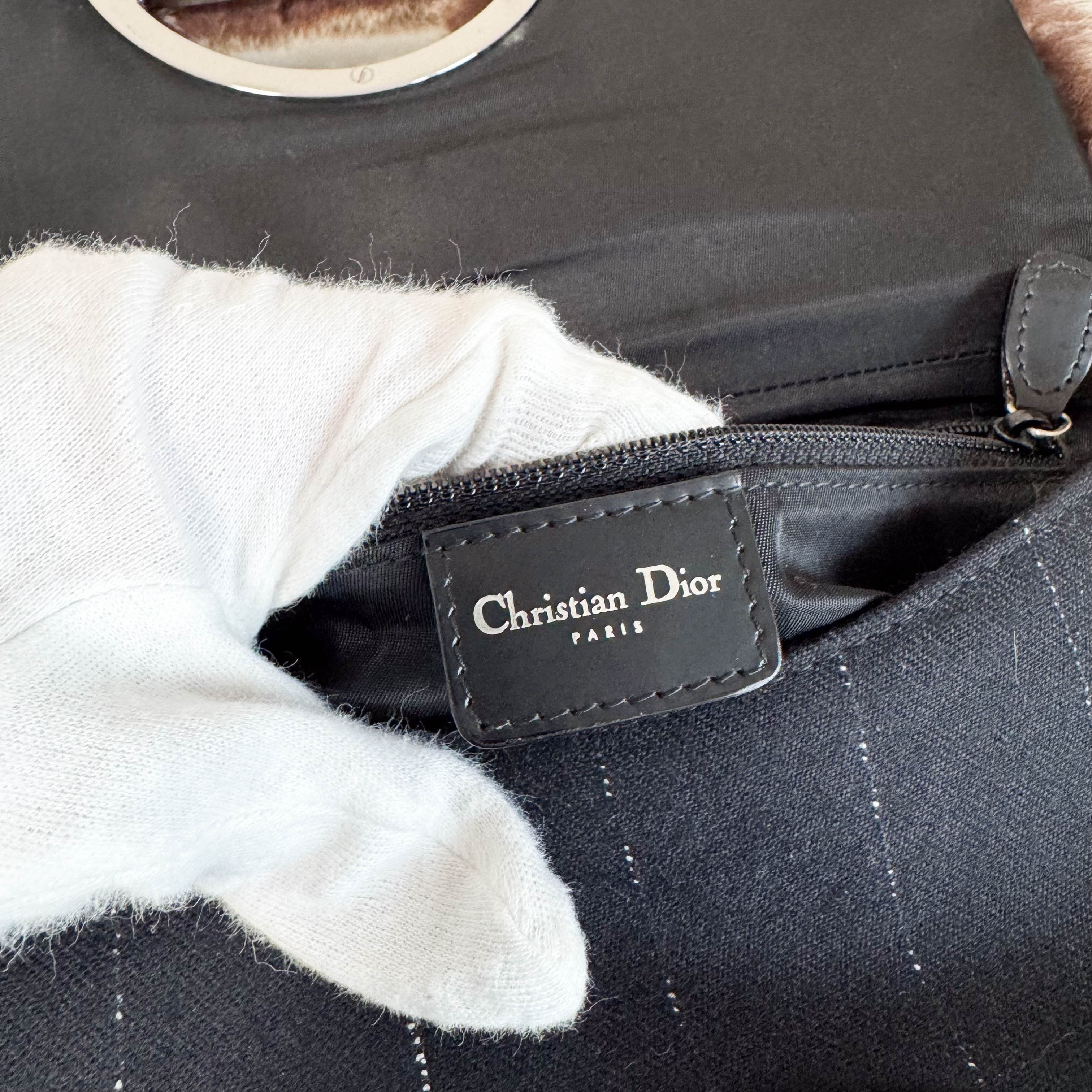 Malice Pearl Brown Fur Shoulder Bag