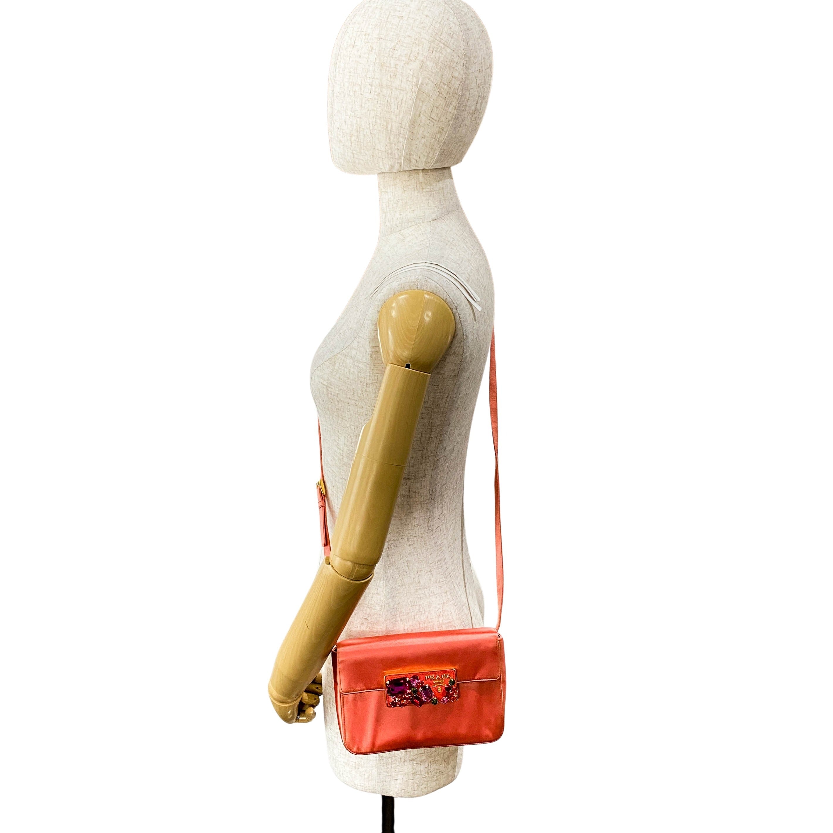 Bijou Pink Satin Crossbody Bag