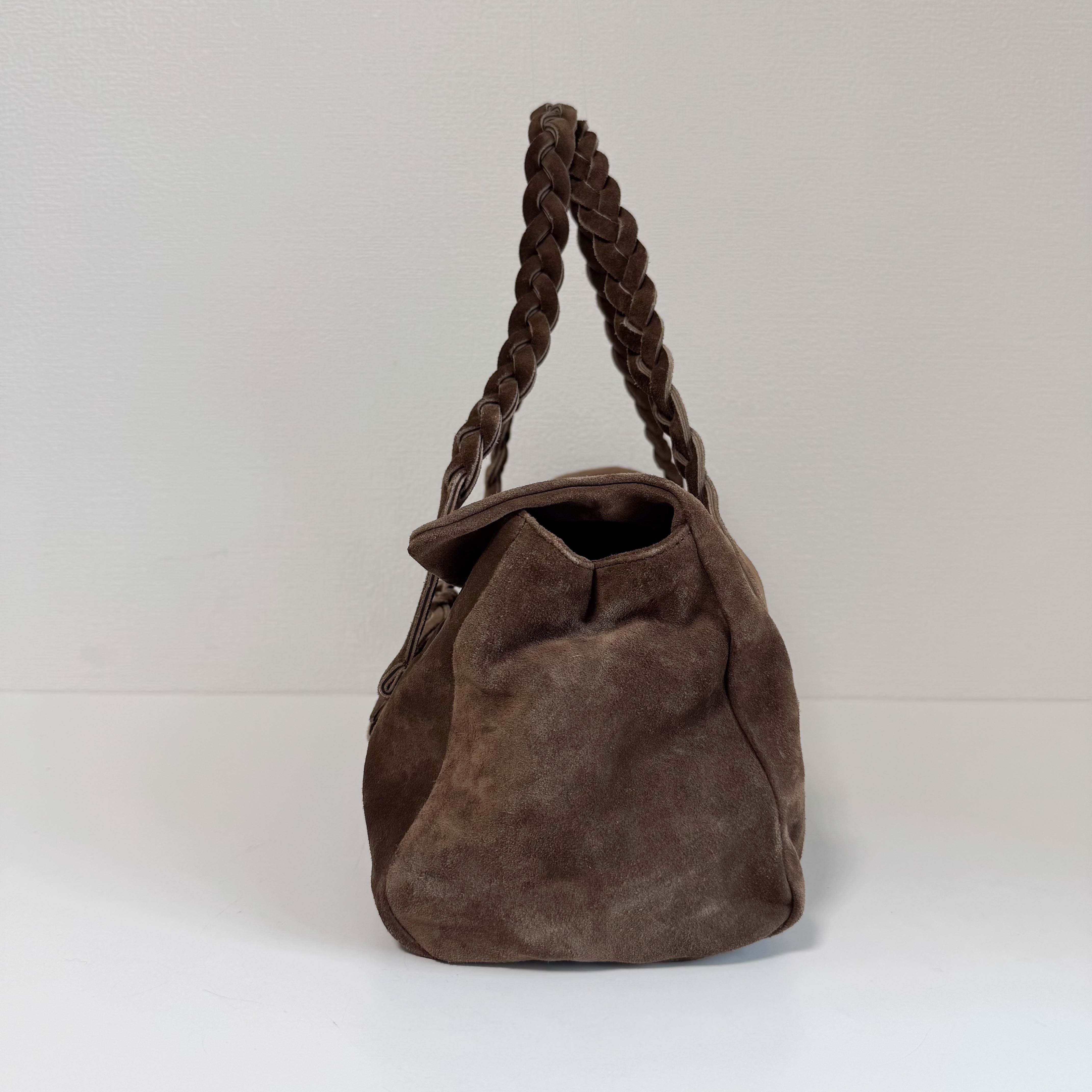 Archive Brown Suede Shoulder Bag