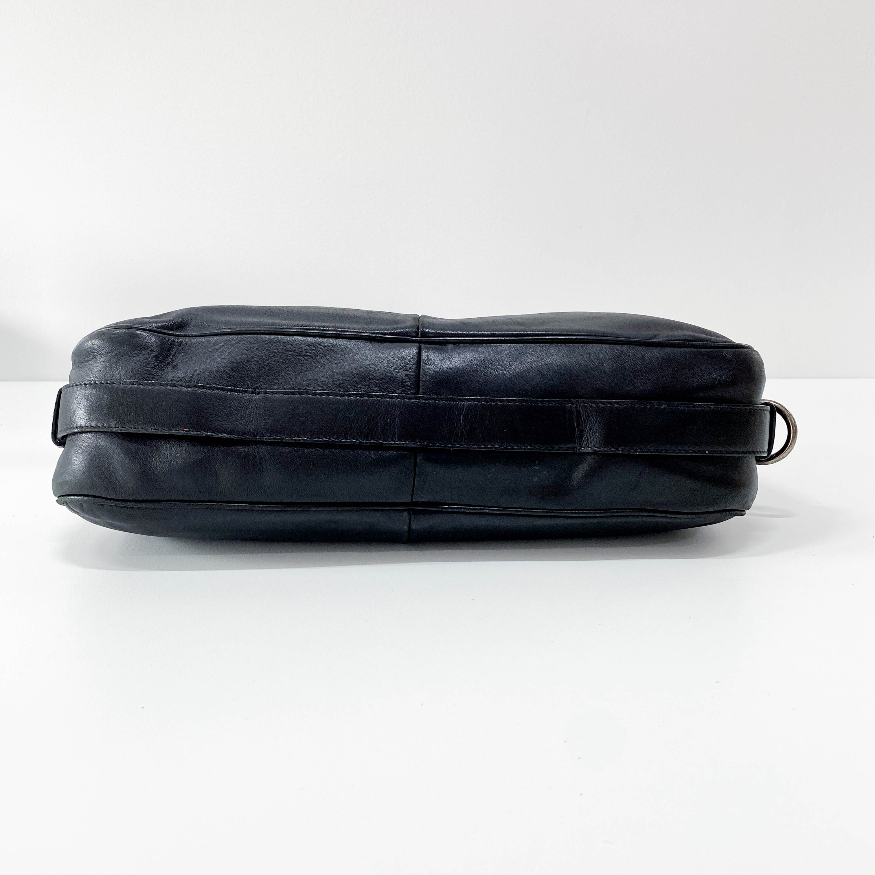 Mombasa Black Leather Shoulder Bag
