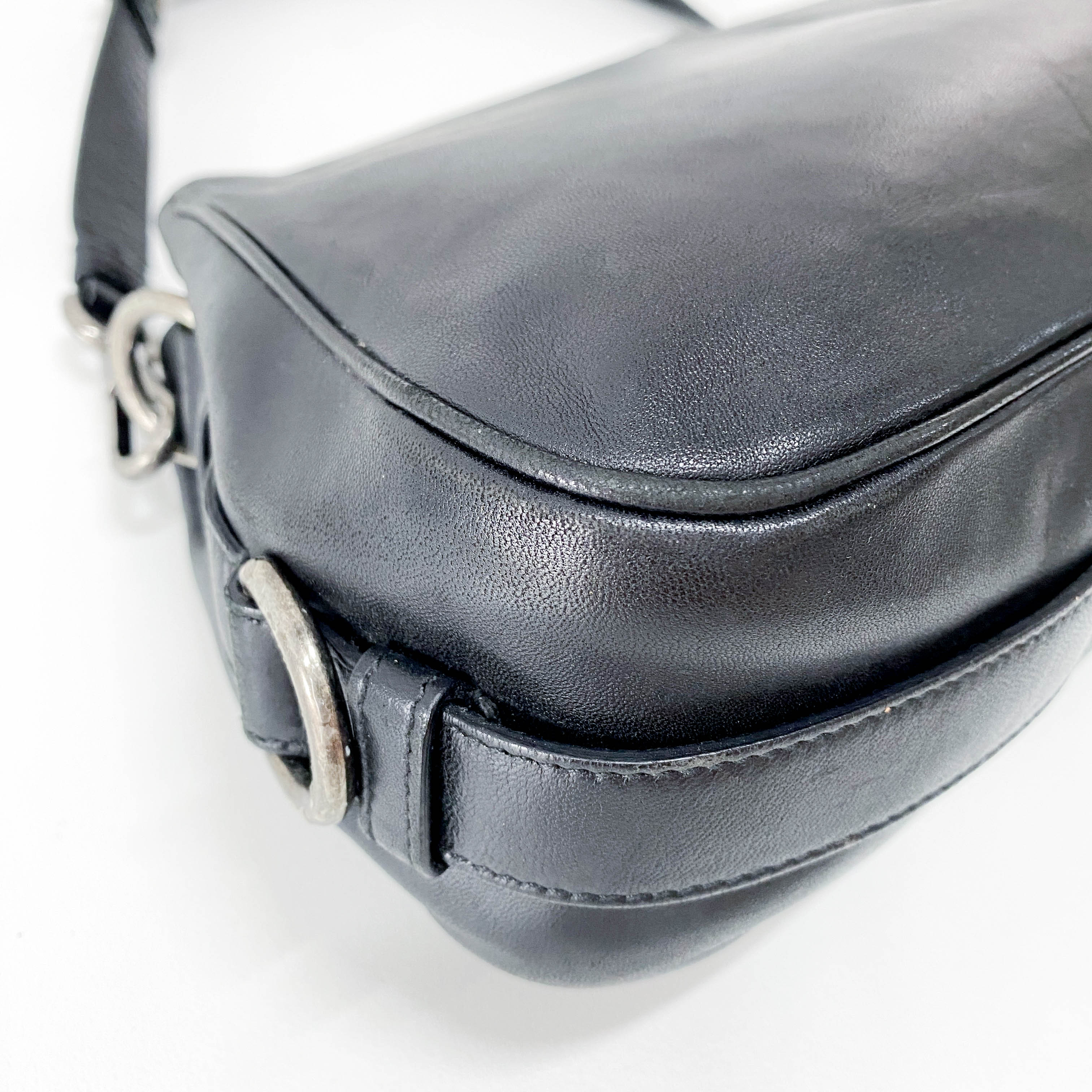 Mombasa Black Leather Shoulder Bag