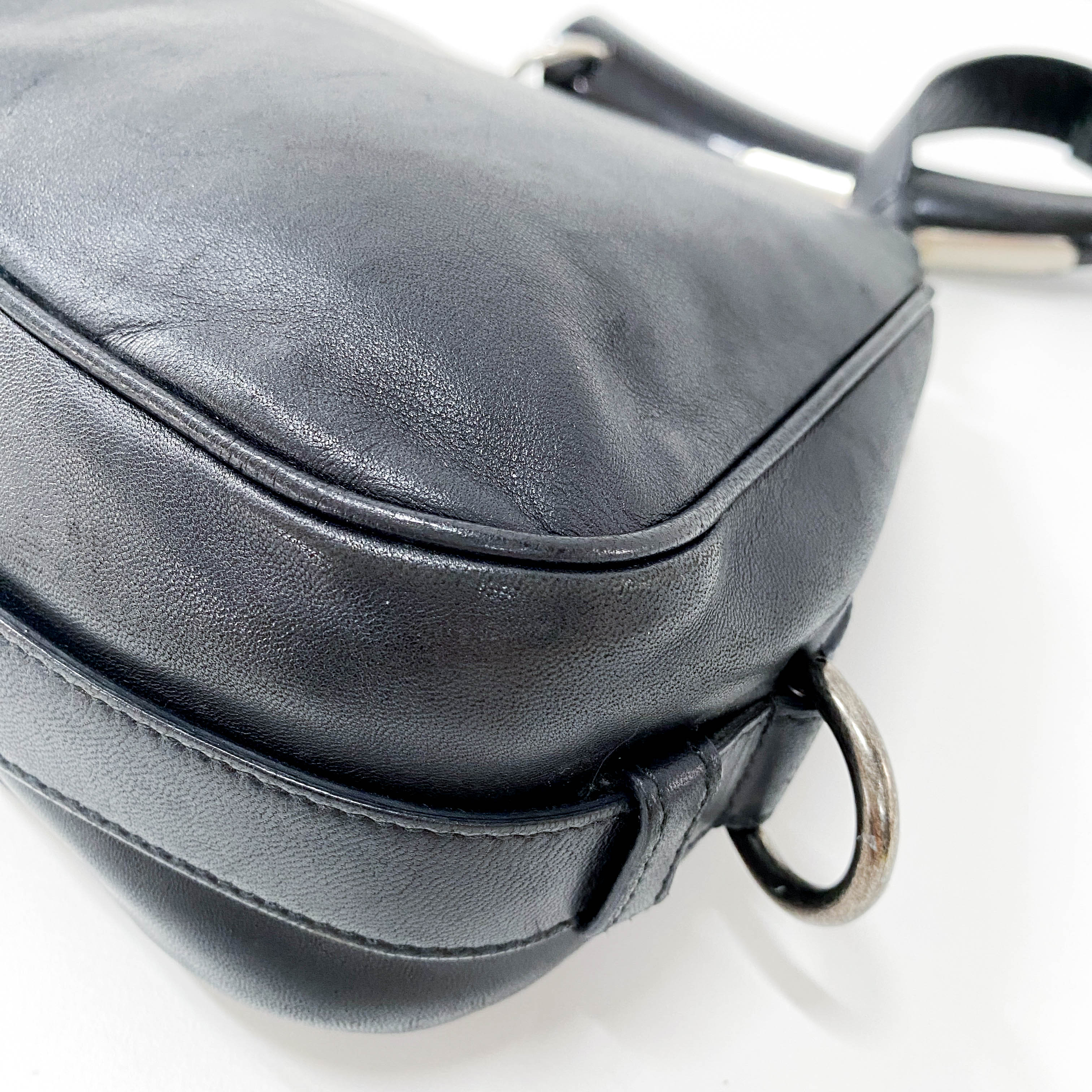 Mombasa Black Leather Shoulder Bag