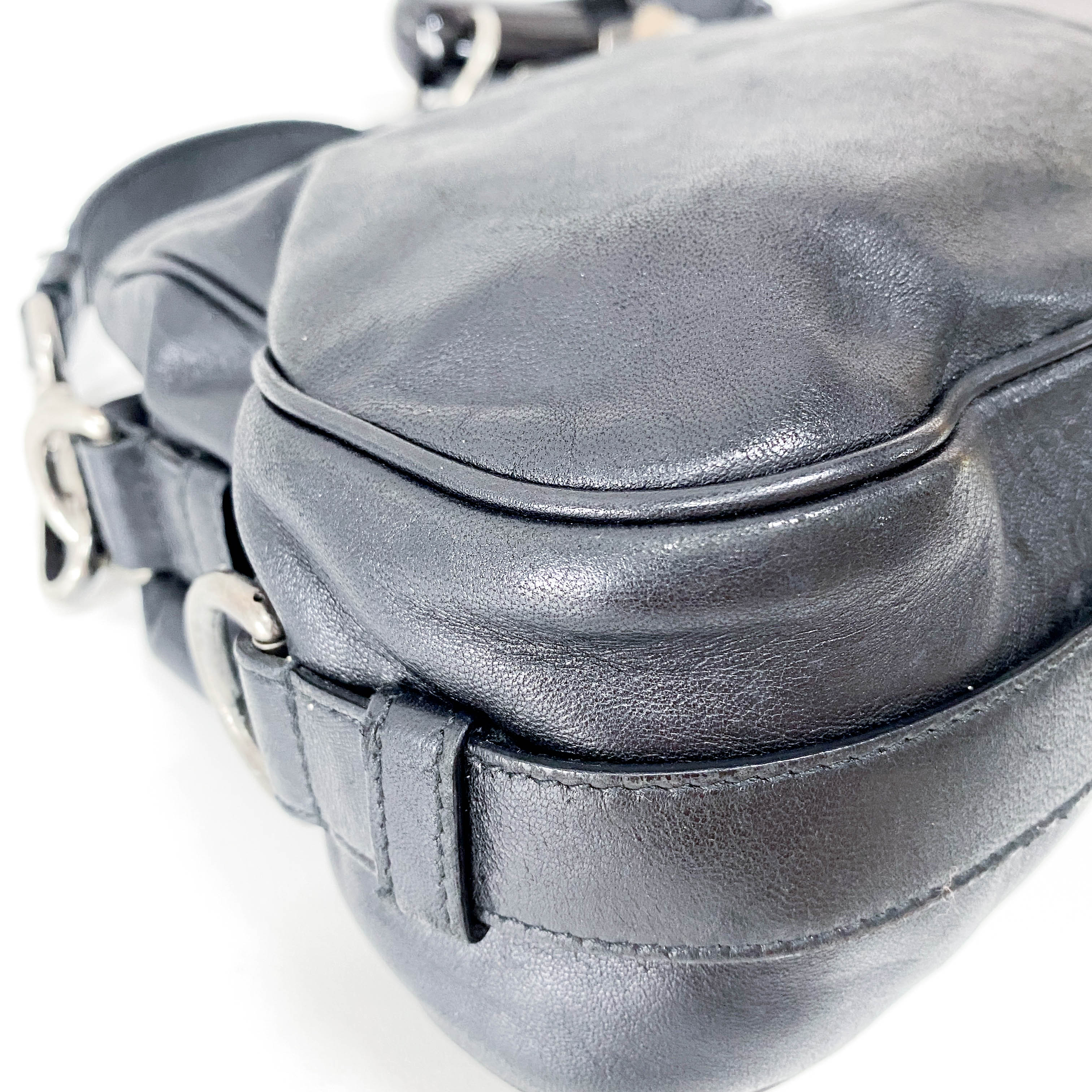 Mombasa Black Leather Shoulder Bag