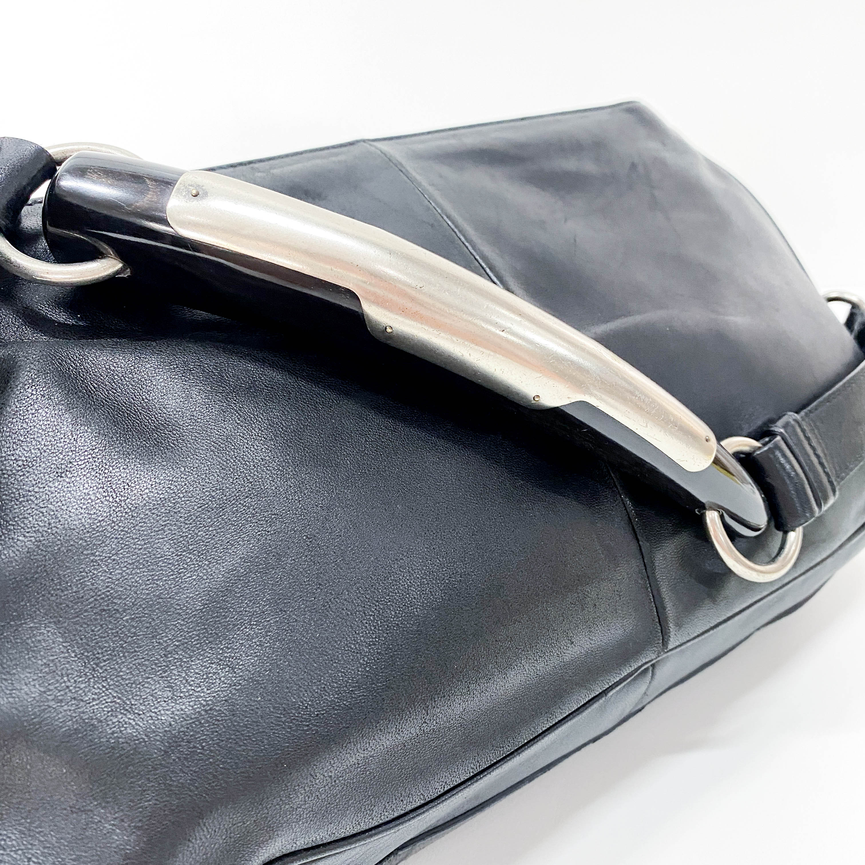 Mombasa Black Leather Shoulder Bag