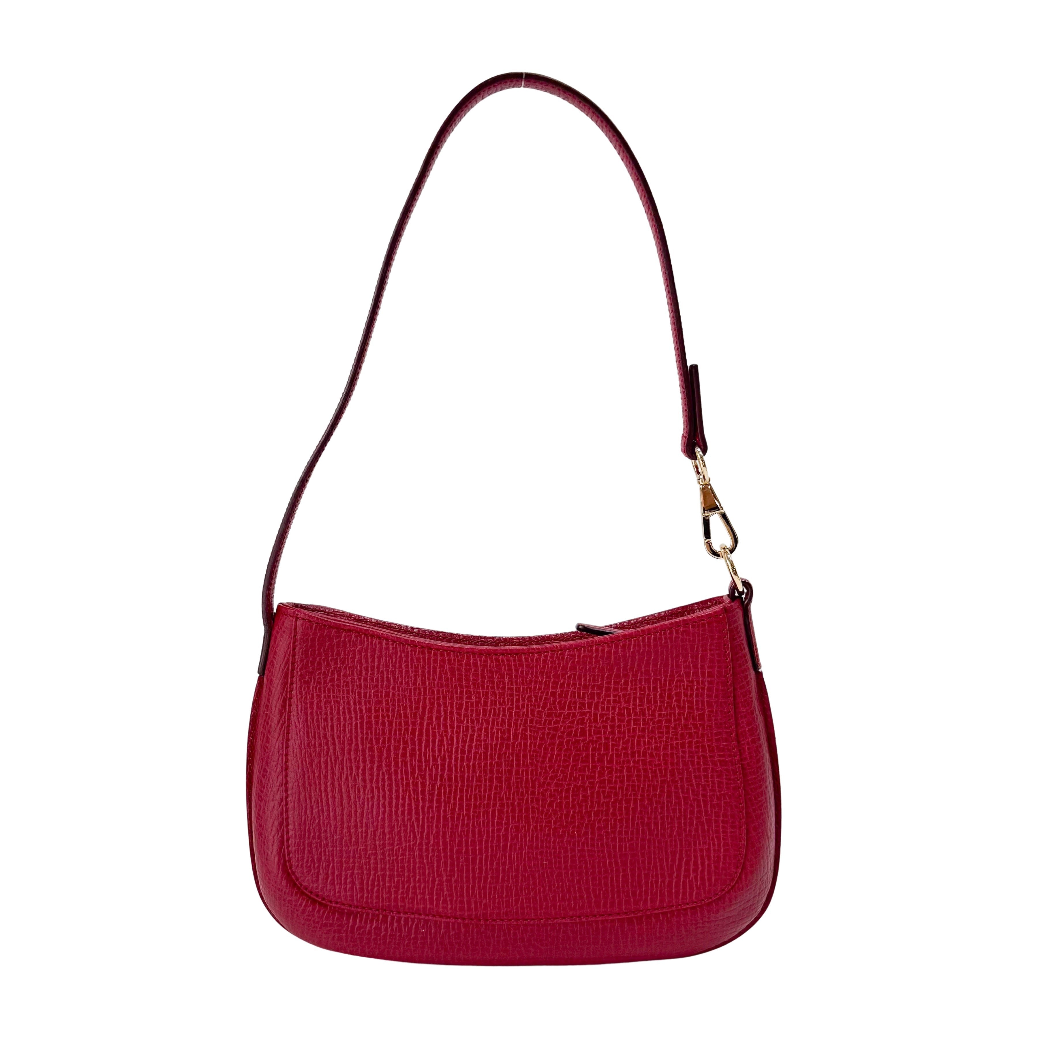 Mini Red Leather Shoulder Bag