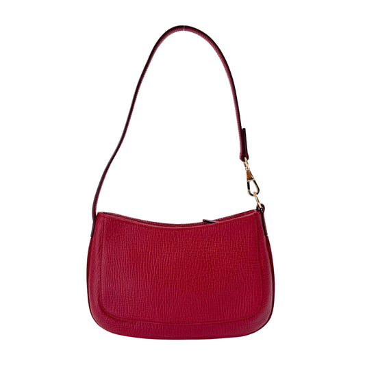 Mini Red Leather Shoulder Bag
