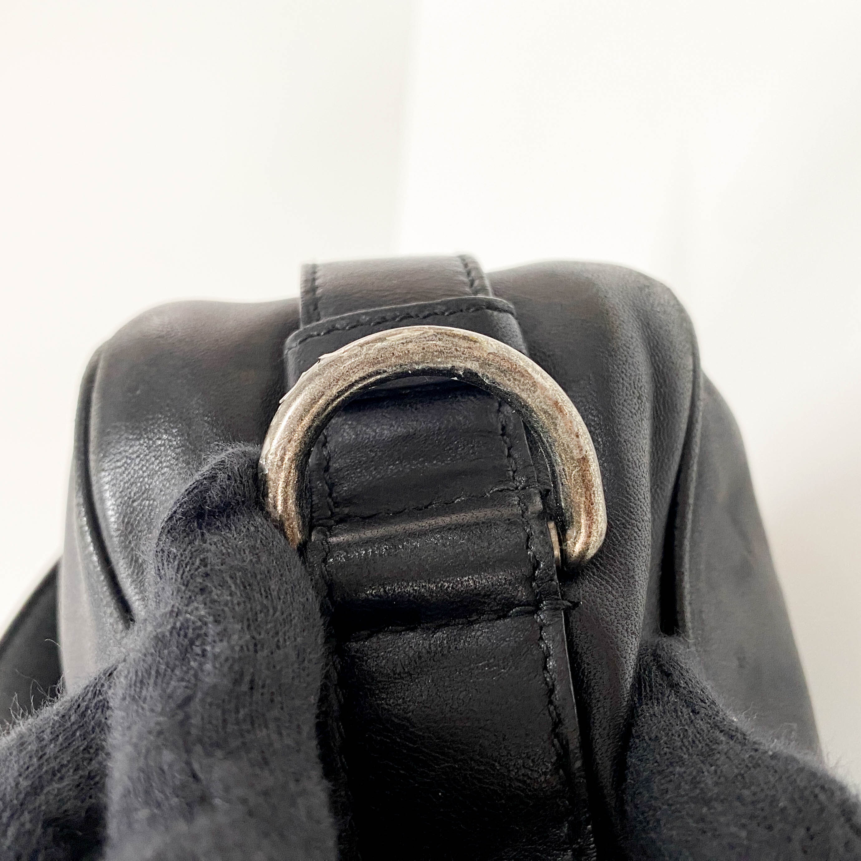 Mombasa Black Leather Shoulder Bag