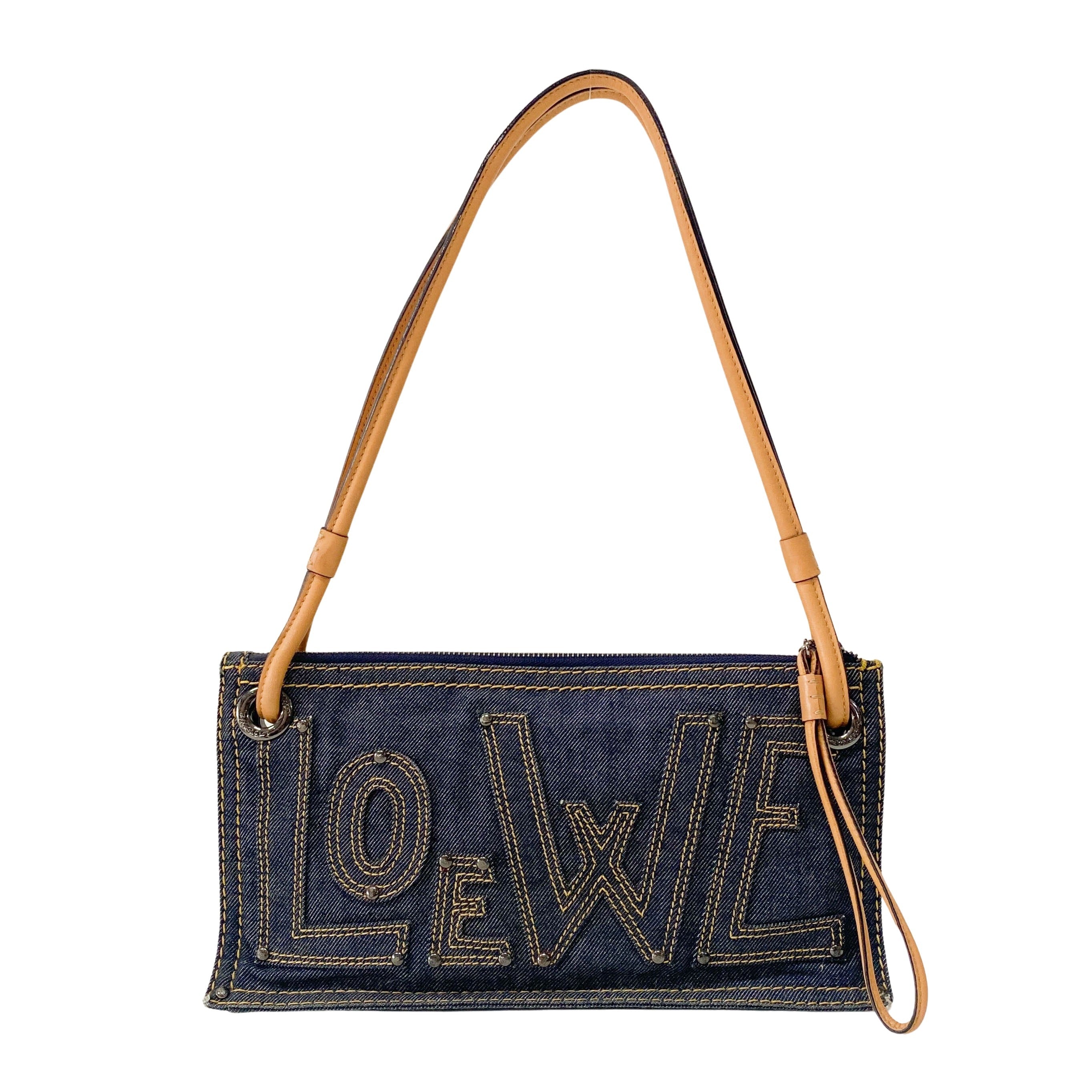 Denim Anagram Bag