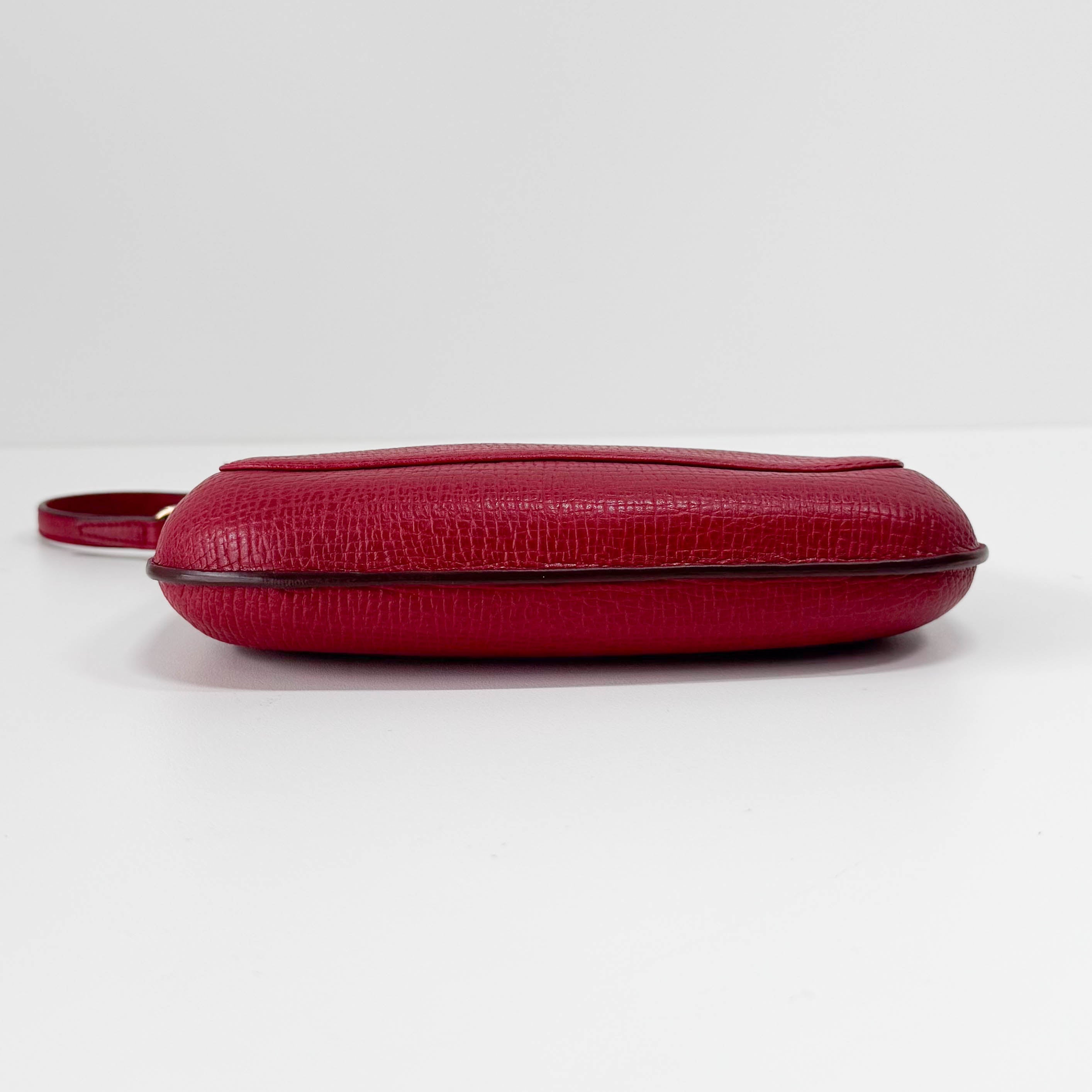 Mini Red Leather Shoulder Bag