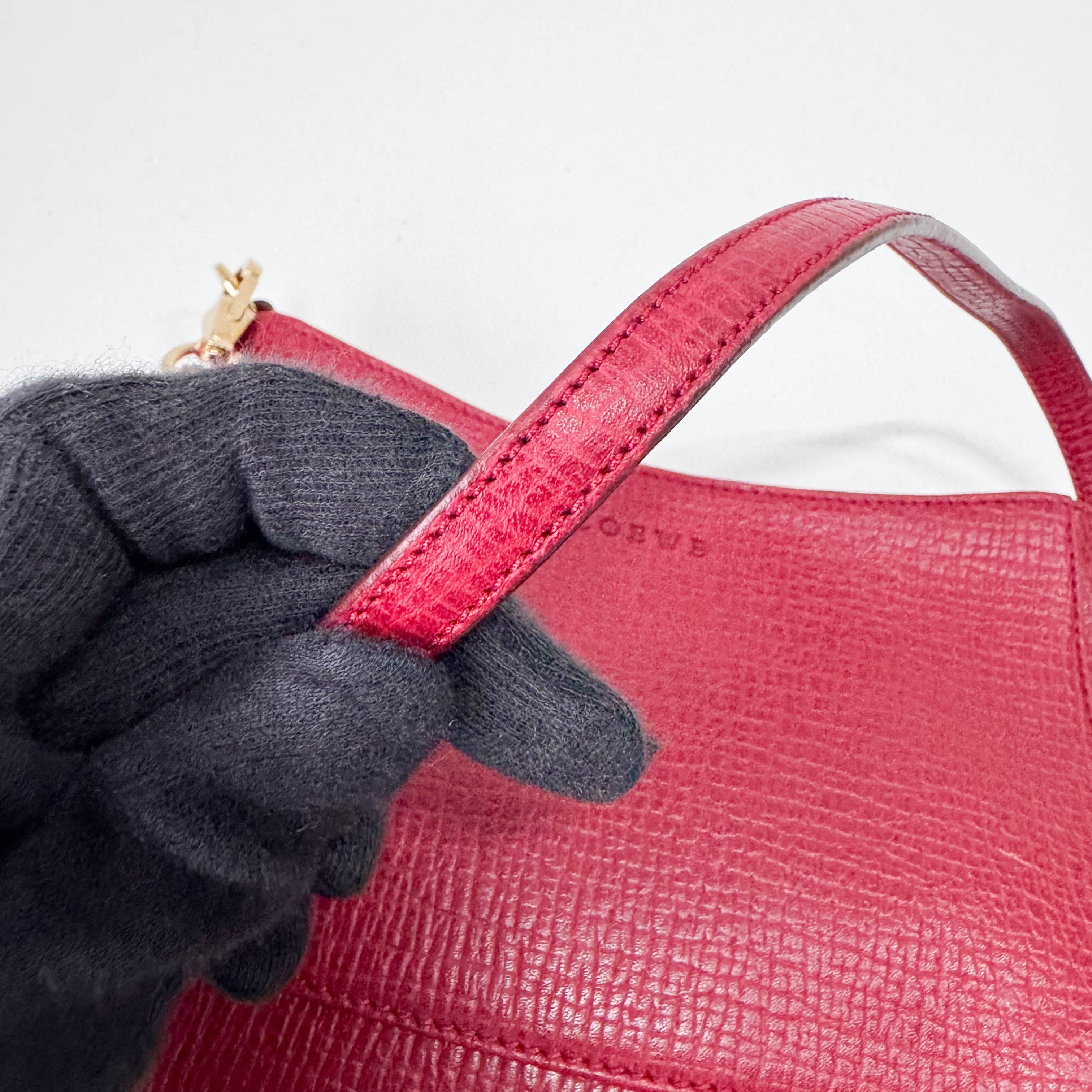 Mini Red Leather Shoulder Bag