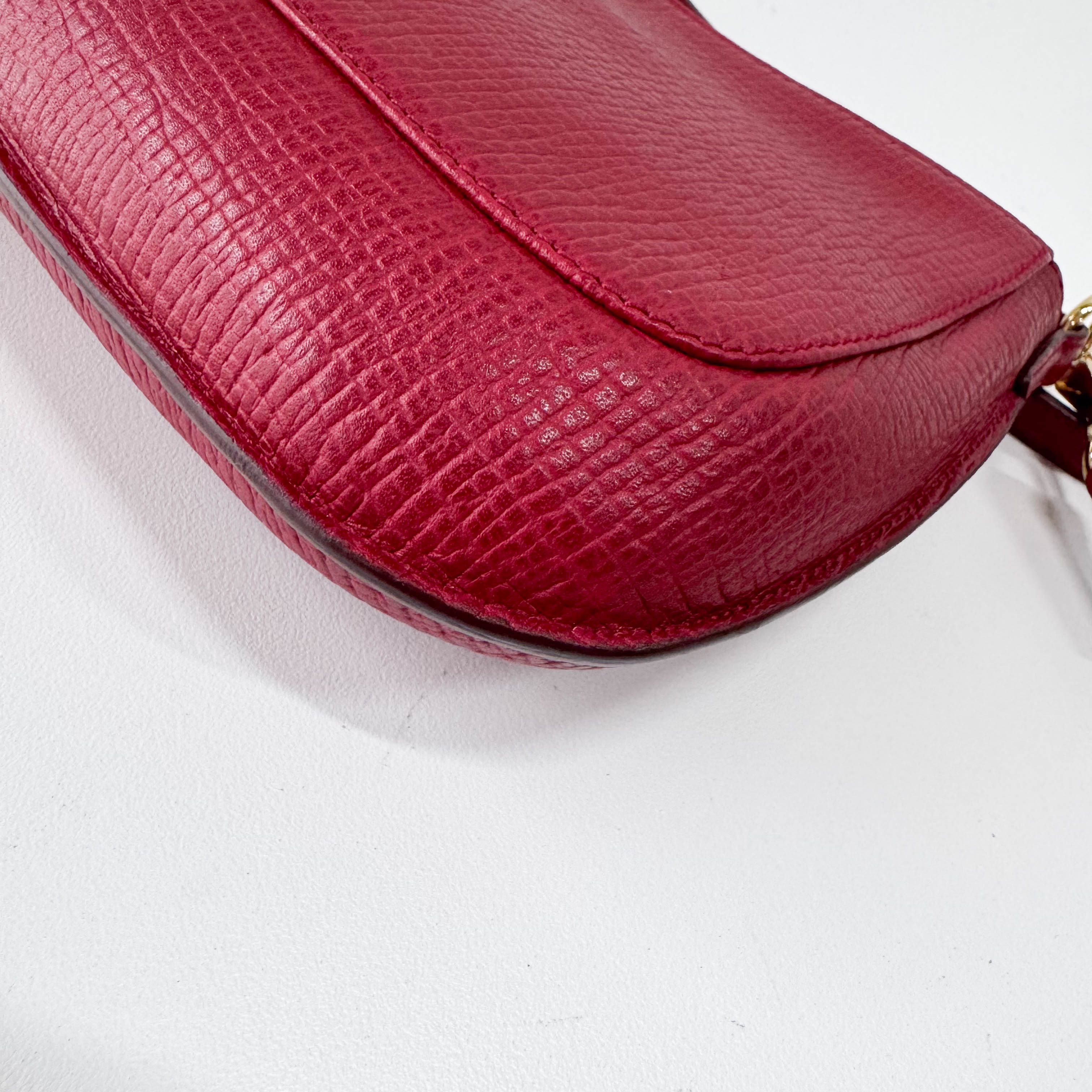 Mini Red Leather Shoulder Bag