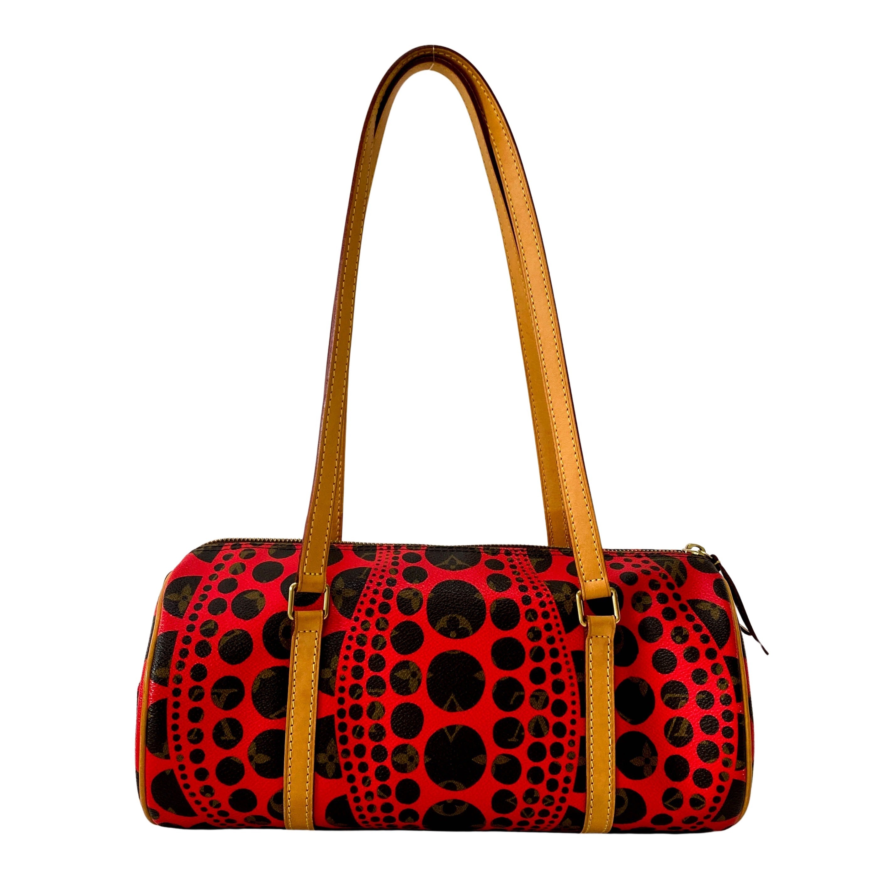 Yayoi Kusama Monogram Pumpkin Dot Papillon Red Shoulder Bag