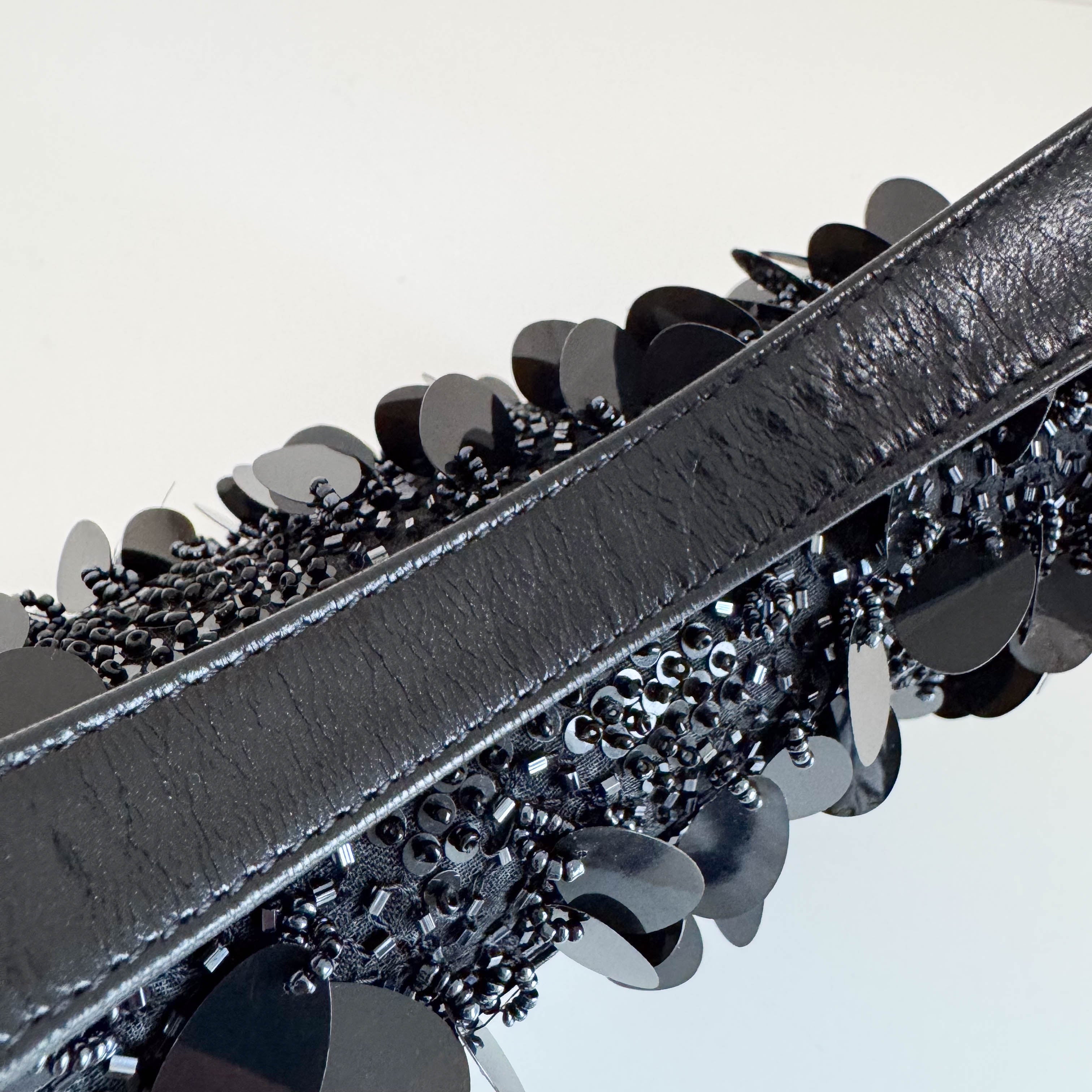 Limited Edition Baguette Black Sequin and Beaded Shoulder Bag