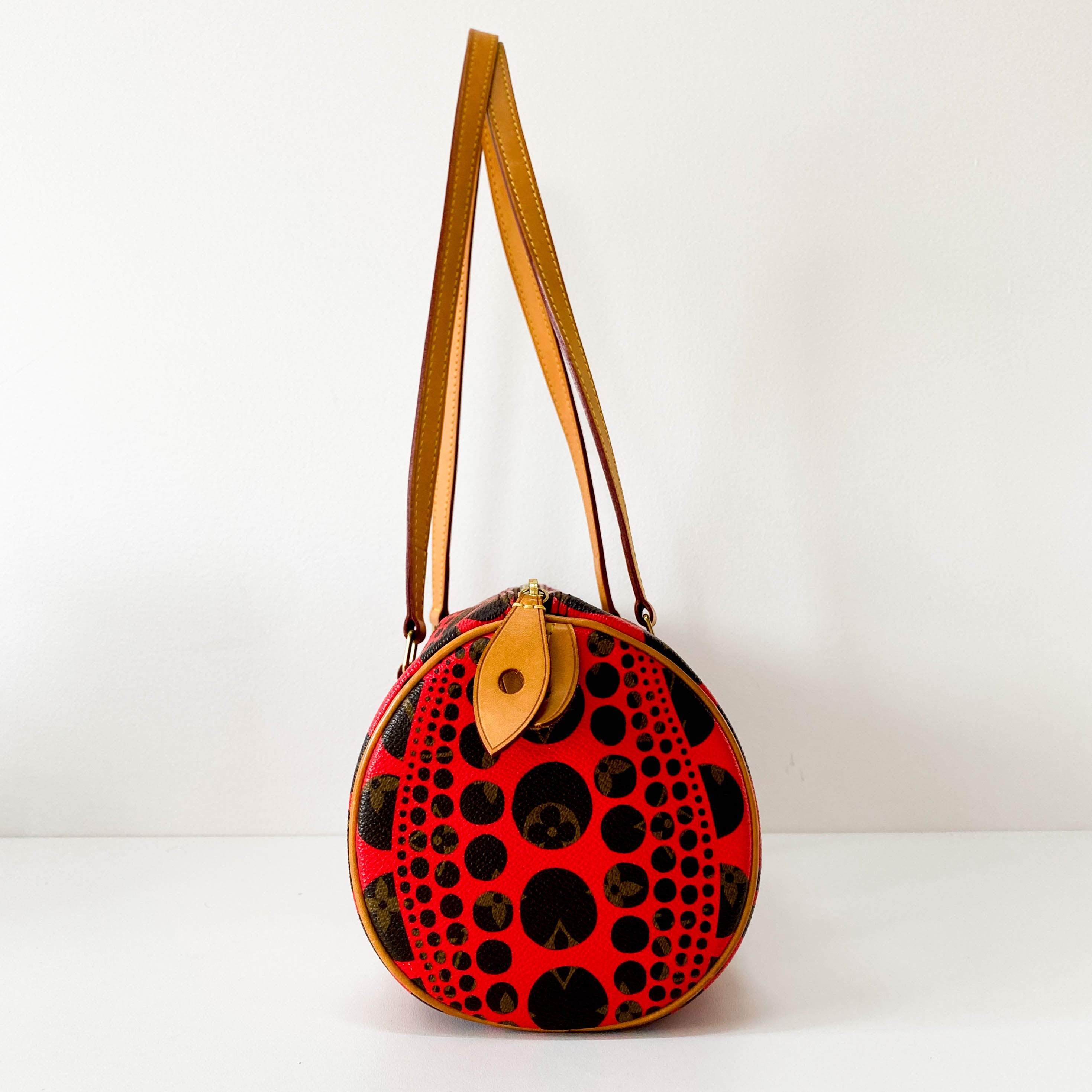 Yayoi Kusama Monogram Pumpkin Dot Papillon Red Shoulder Bag