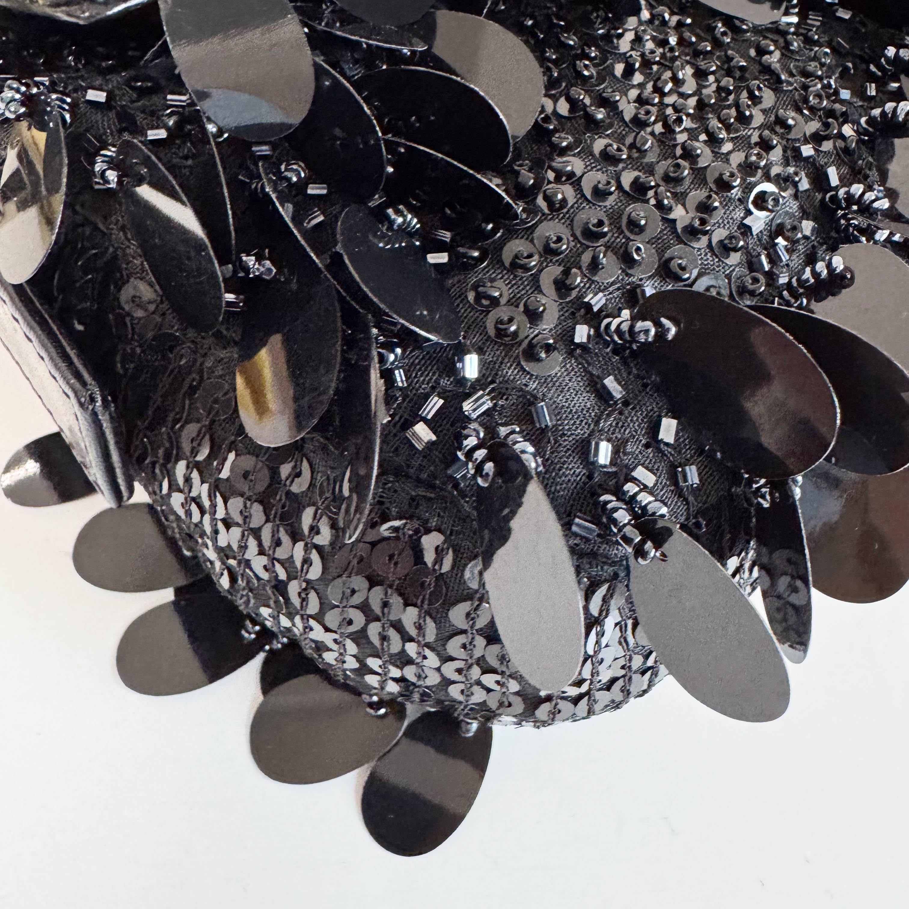 Limited Edition Baguette Black Sequin and Beaded Shoulder Bag