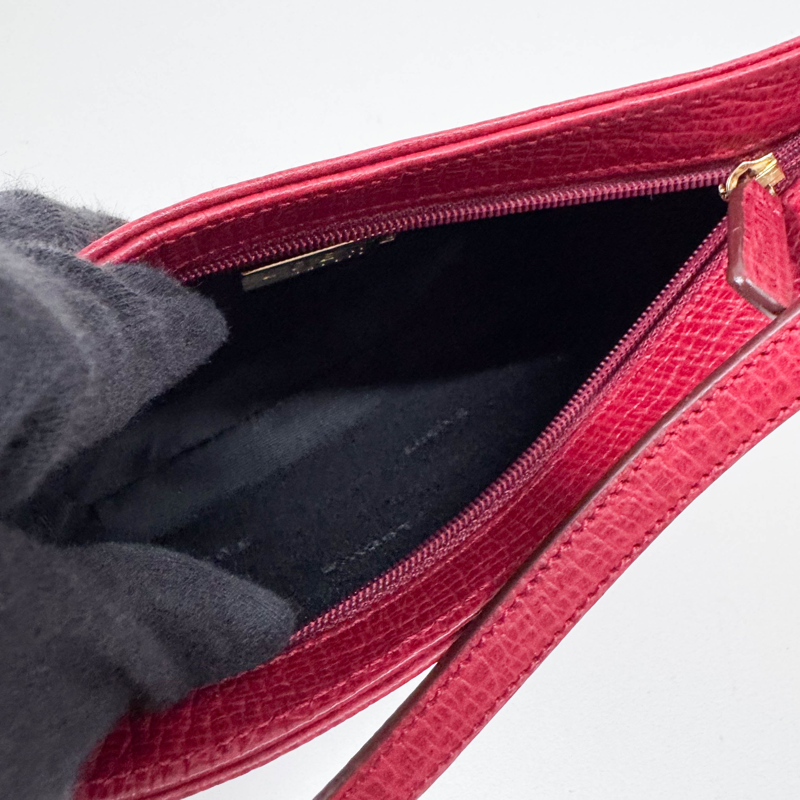 Mini Red Leather Shoulder Bag