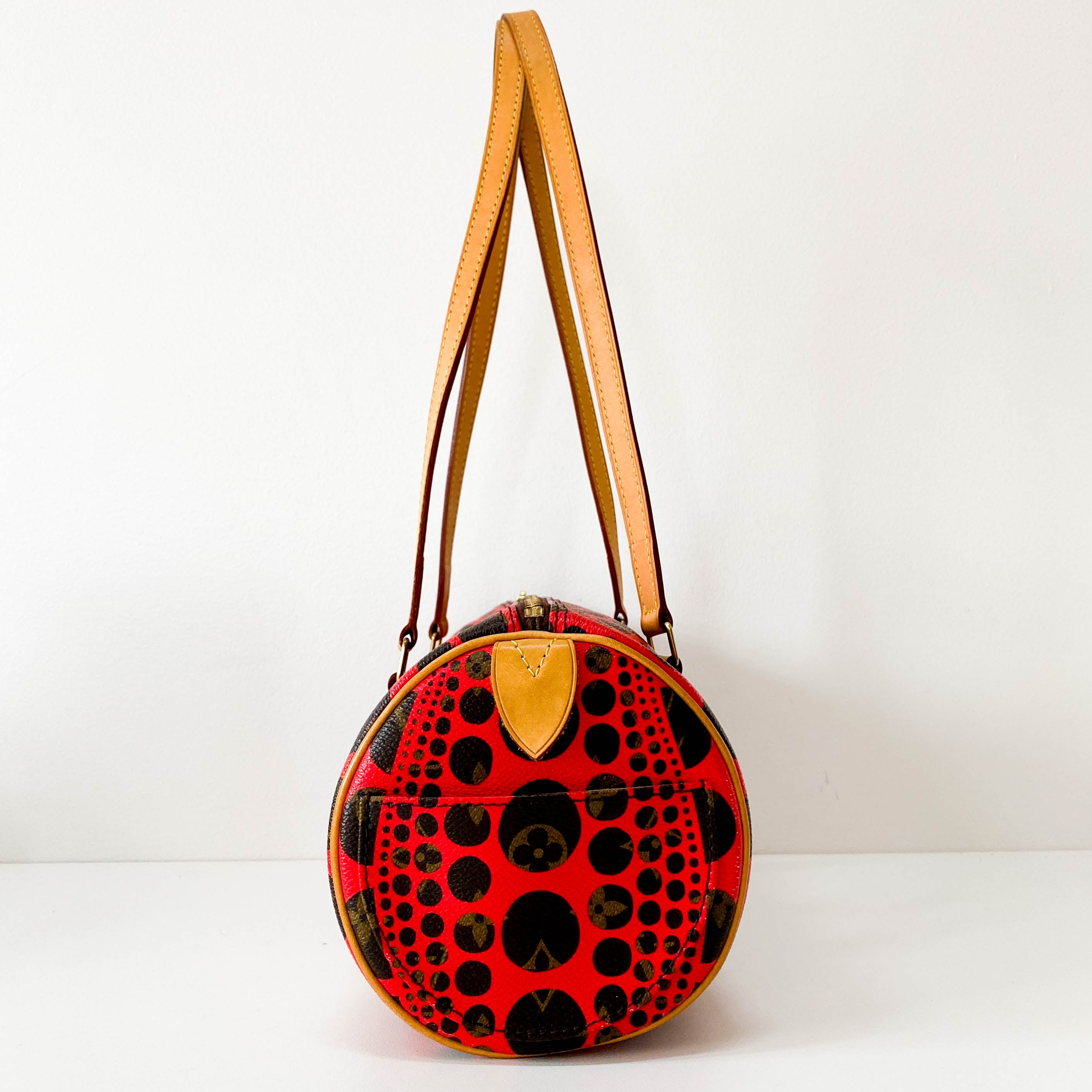 Yayoi Kusama Monogram Pumpkin Dot Papillon Red Shoulder Bag