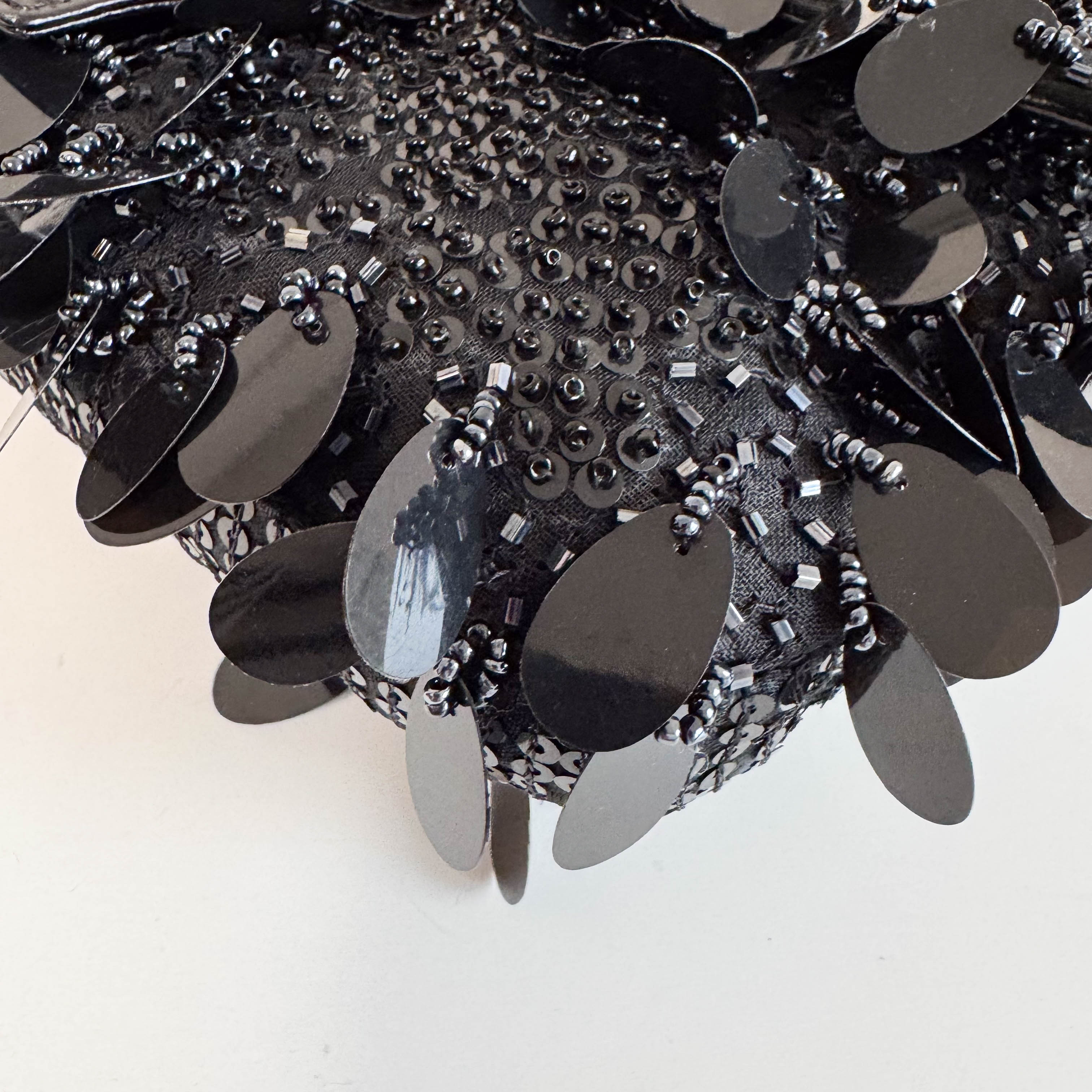 Limited Edition Baguette Black Sequin and Beaded Shoulder Bag