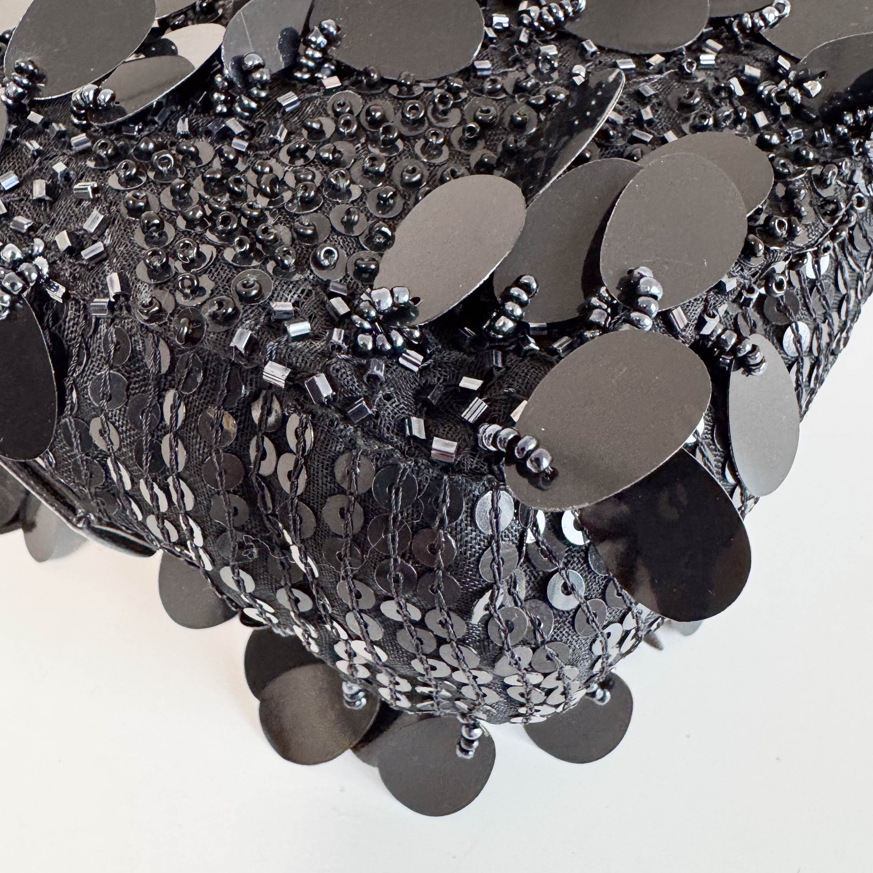 Limited Edition Baguette Black Sequin and Beaded Shoulder Bag